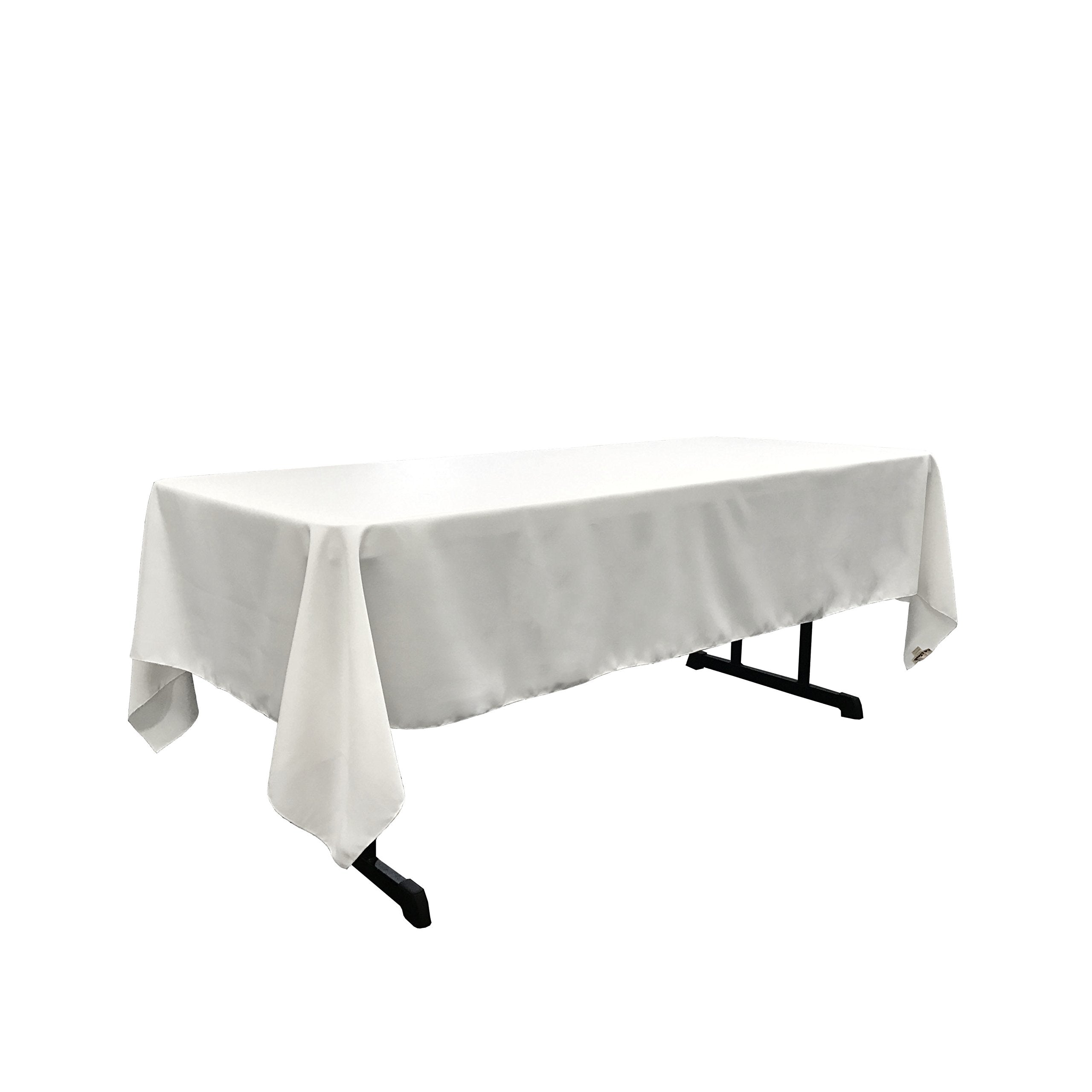 Balsacircle 60X126-Inch White Rectangle Polyester Tablecloth Table Cover Linens For Wedding Party Events Kitchen Dining