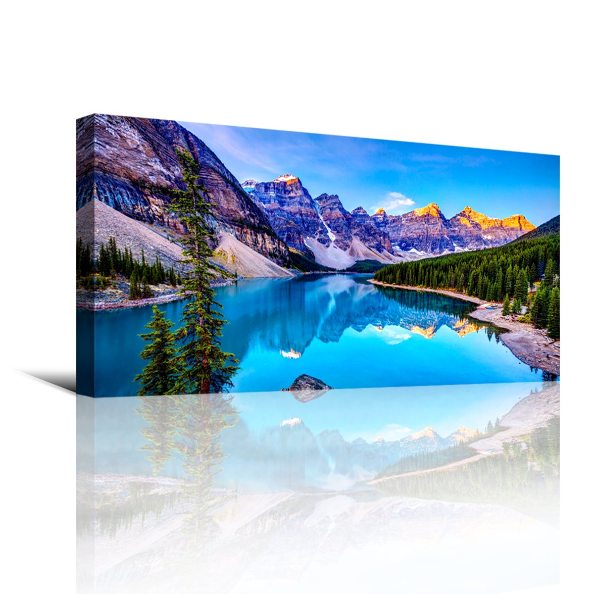 Wall Art Lake Mountain Landscape Picture Print Canvas Wall Art Modern Artwork For Home Decor Stretched And Ready To Hang,2.5Cm T