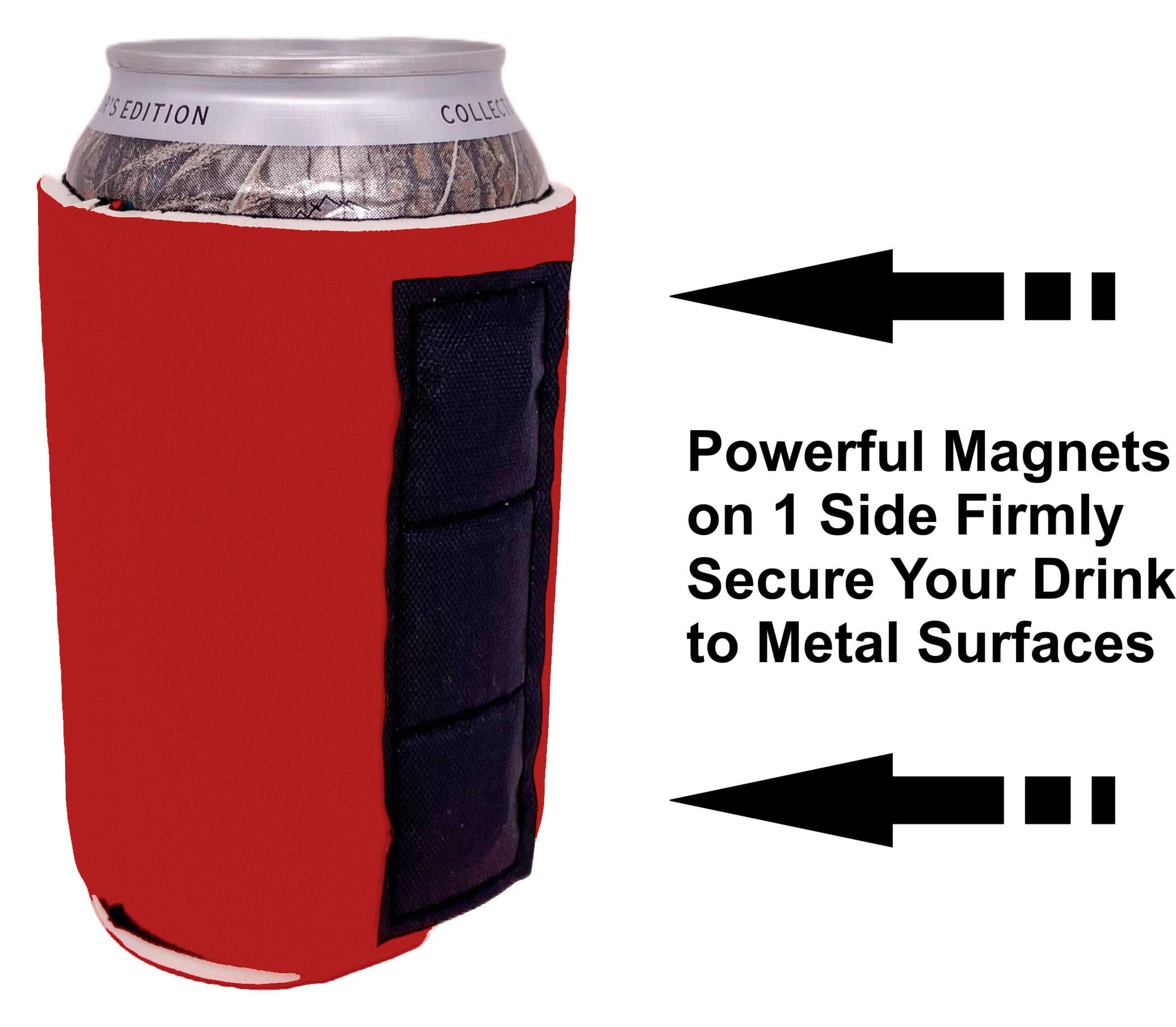 Blank Magnetic Can Coolie (6 Pack Red)