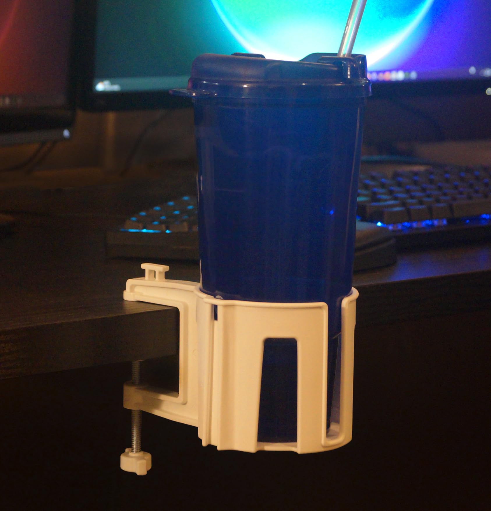 Cup-Holster - The Best Anti-Spill Cup Holder For Your Desk Or Table (White, 1)
