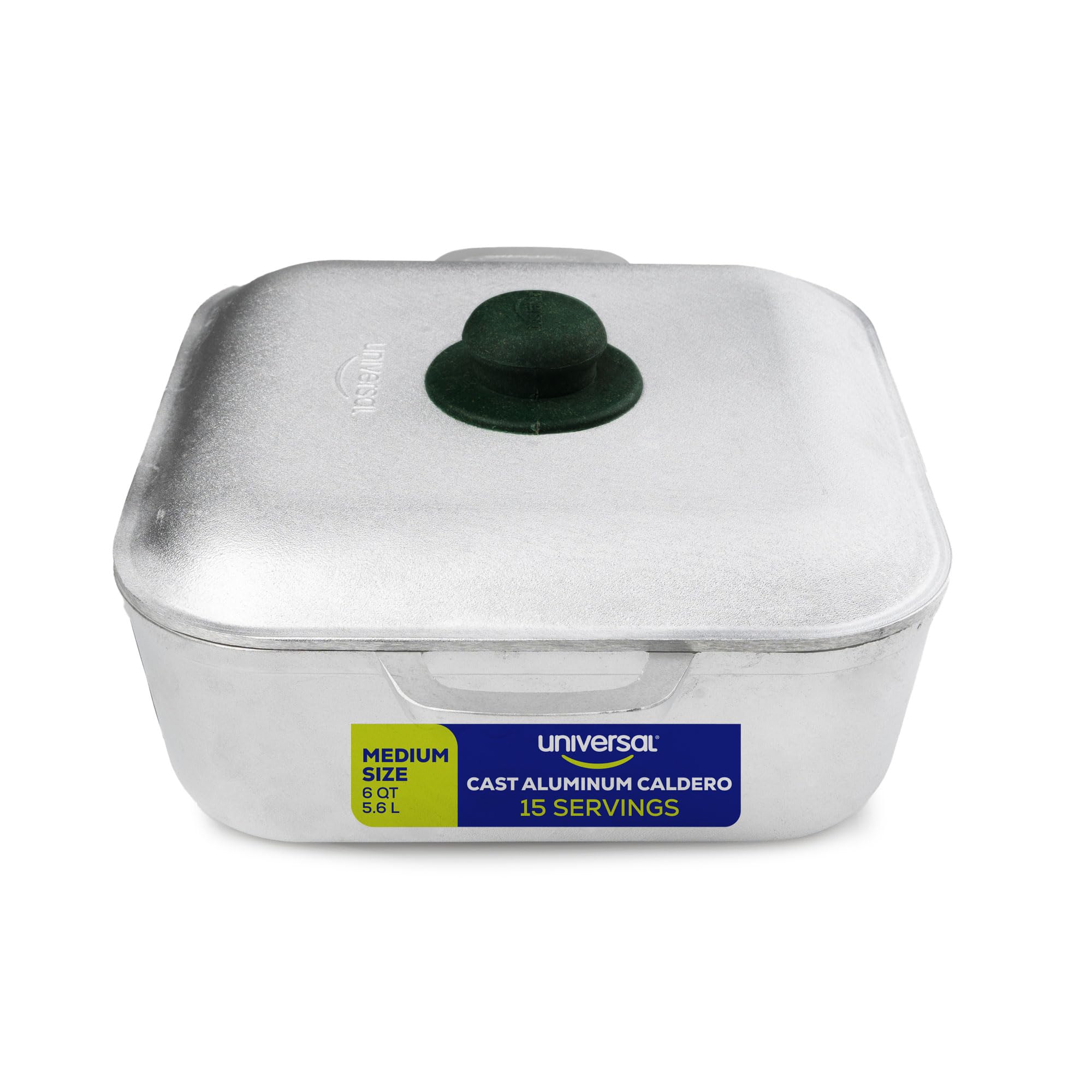 Universal (6 Quart  15 Cups) Square Caldero  Cast Aluminum Cooking Pot with Lid, Oven Safe Dutch Oven Pot for Rice, Soups, Ste