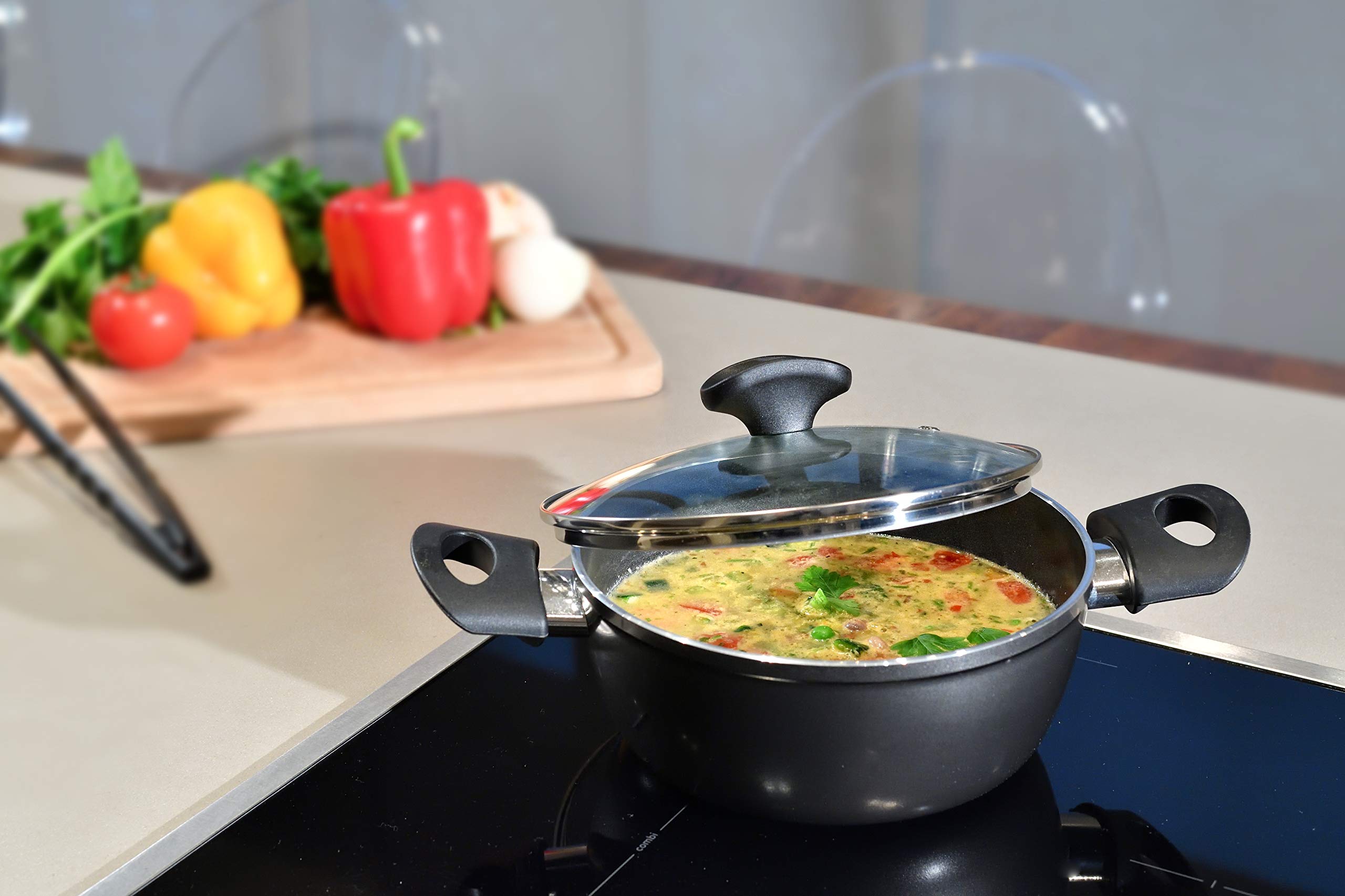 Ravelli Italia Linea 85 Non Stick Induction Stock Pot, 5 Quart