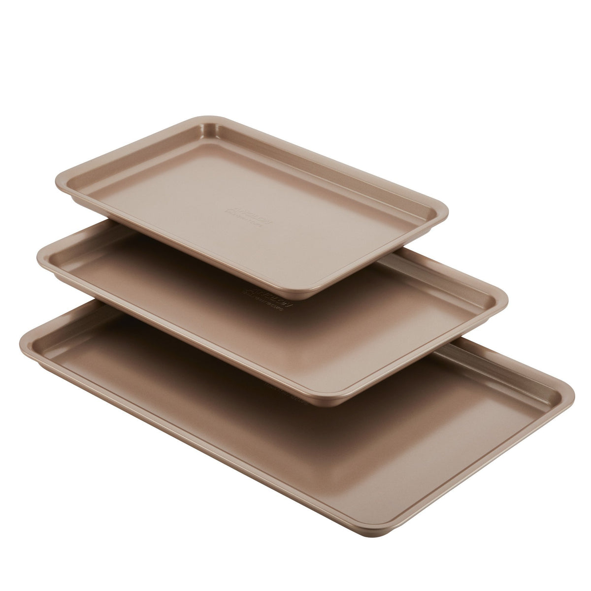 Anolon Gourmet Nonstick Bakeware Set With Nonstick Cookie Sheets / Baking Sheets - 3 Piece, Bronze Brown