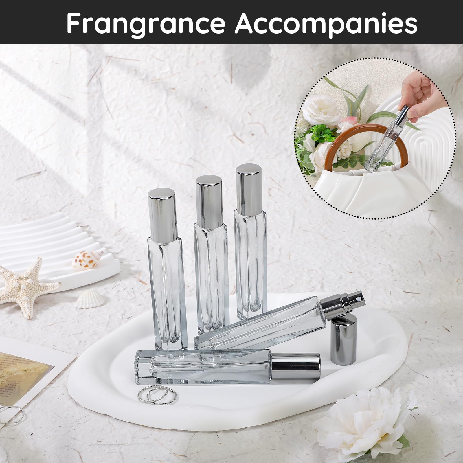 Segbeauty 0.34Oz Mini Glass Spray Bottles, 10Pcs 10Ml Travel Perfume Bottle Empty With Dispensing Tools, Travel Perfume Atomizer