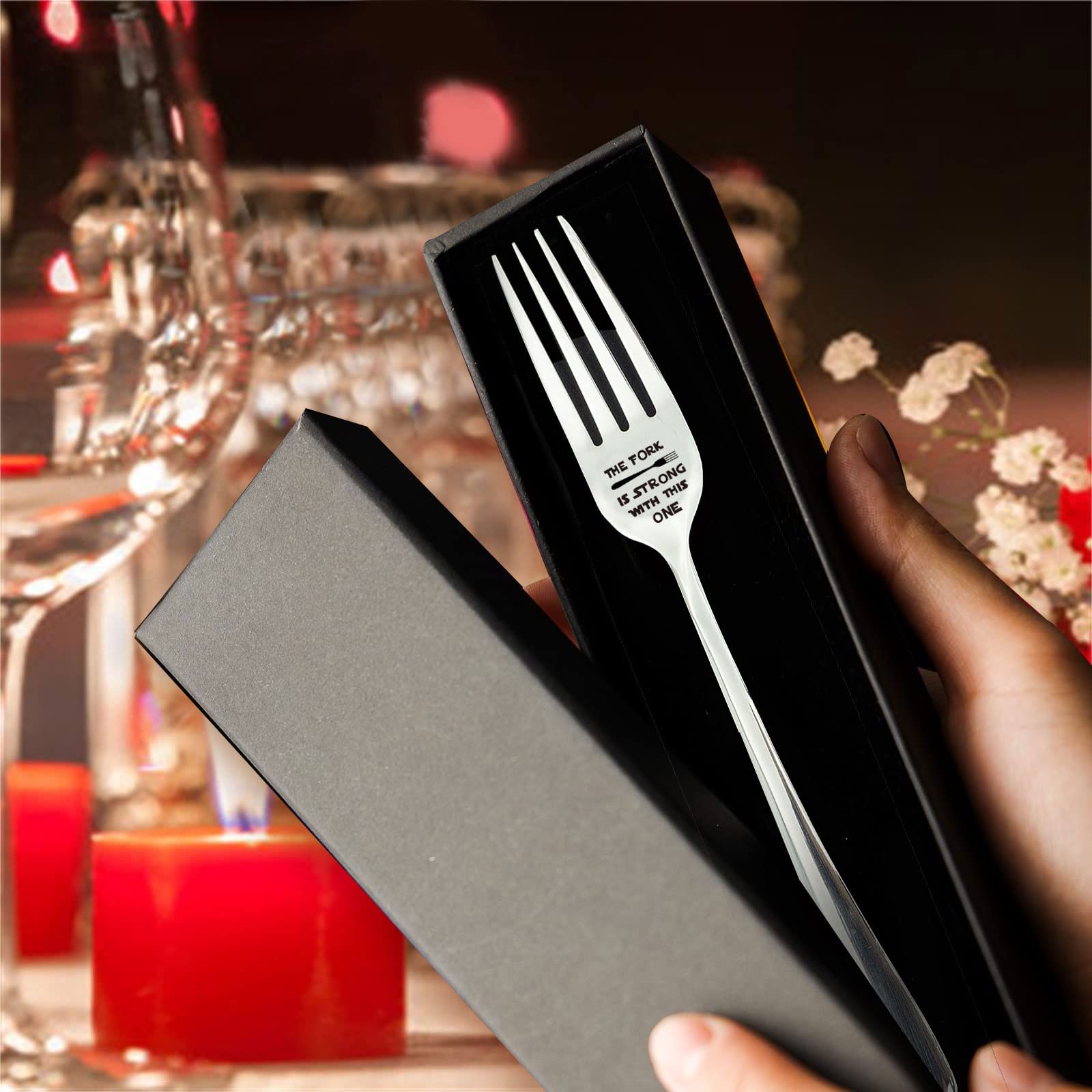 Vickhu The Fork Is Strong With This One Laser Engraved Fork Gift For Starwars Fans,Mothers Day/Fathers Day/Valentines Day Gifts