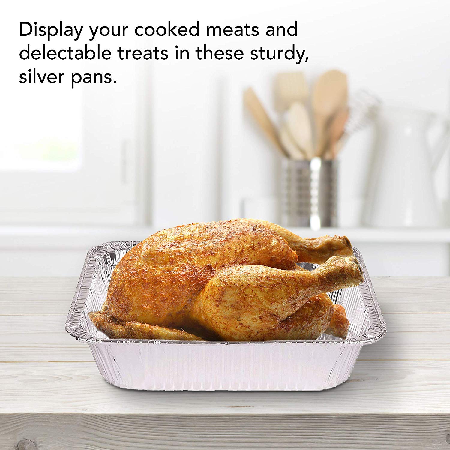 Aluminum Pans 9X13 Disposable Foil Pans (10 Pack) - Half Size Steam Table Deep Aluminum Trays - Tin Foil Disposable Pans Great F