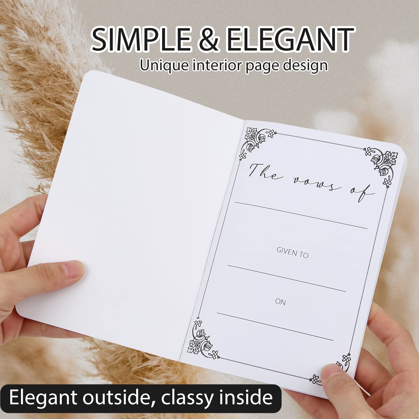 Wedding Vow Books His And Hers,Urnseh Officiant Book For Wedding Ceremony, Gold Foil Wedding Notebook Bride Groom Booklet For We