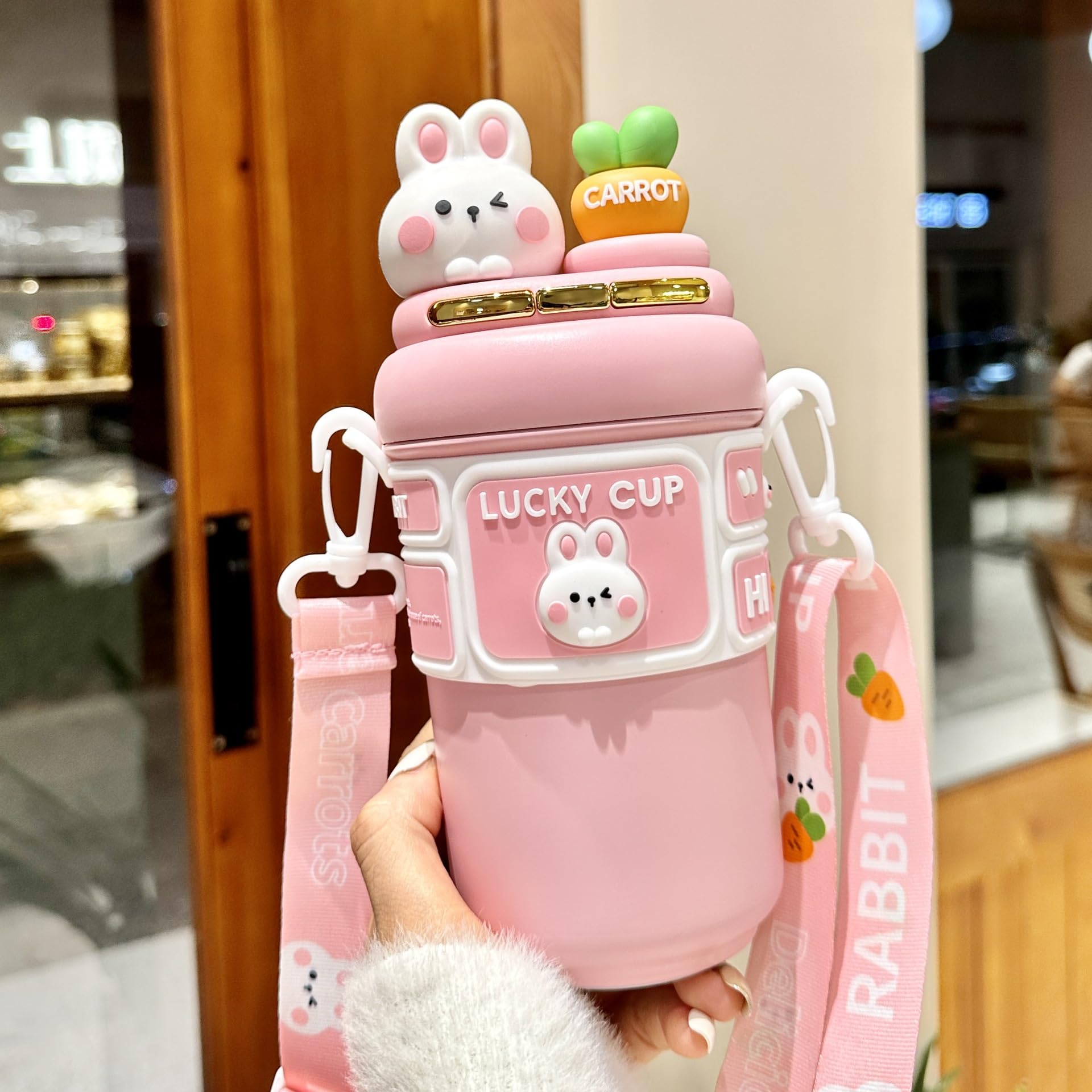 Straw Insulated Cup for Cute Girls and Kids  High Value Drinking Cup for School, Ideal for Children (Pink)