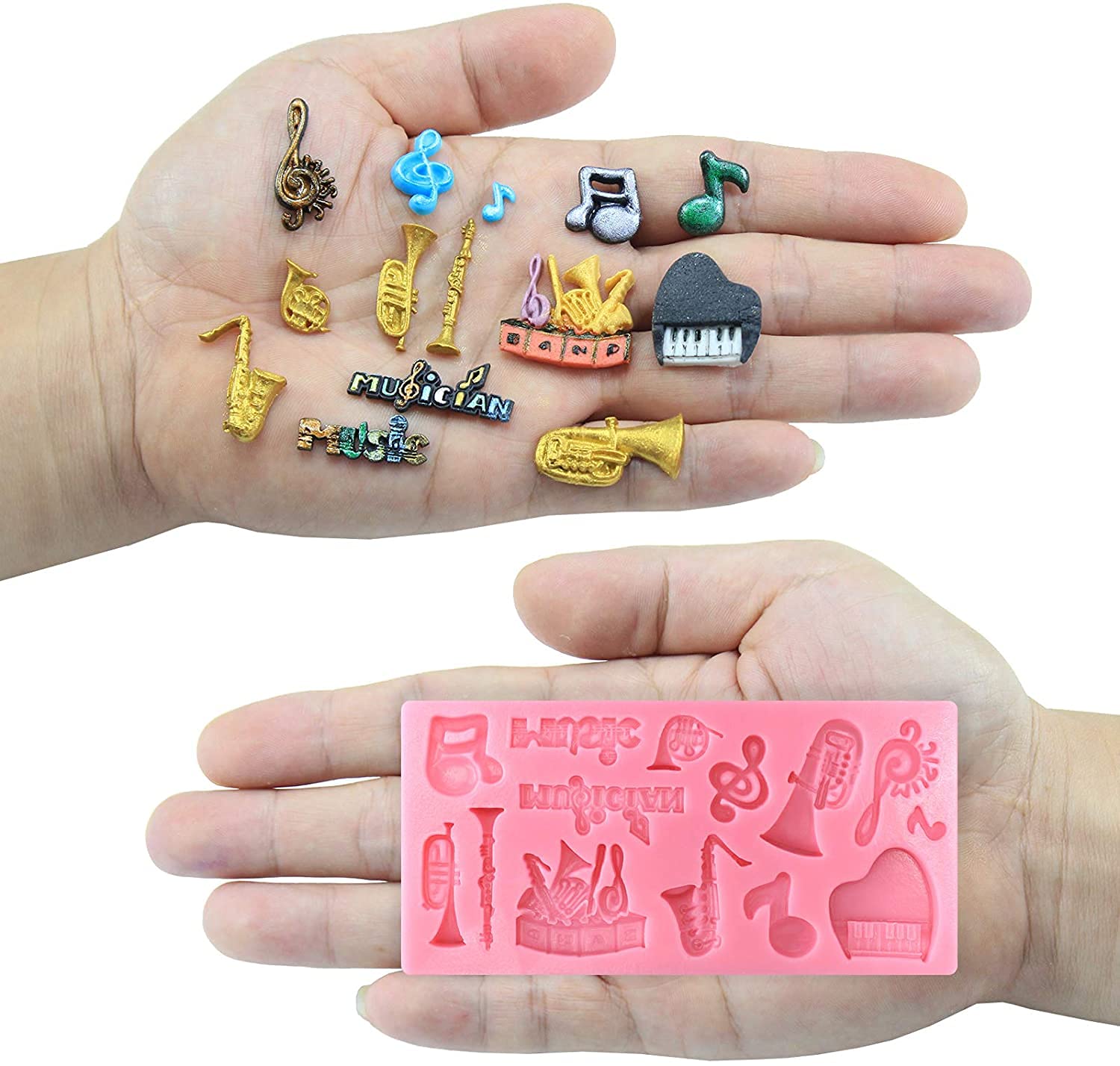 Cestony Mini Musical Instruments Clef Silicone Molds For Diy Cake Fondant Biscuit Cookies Sugar Pudding Chocolate Hard Candies D