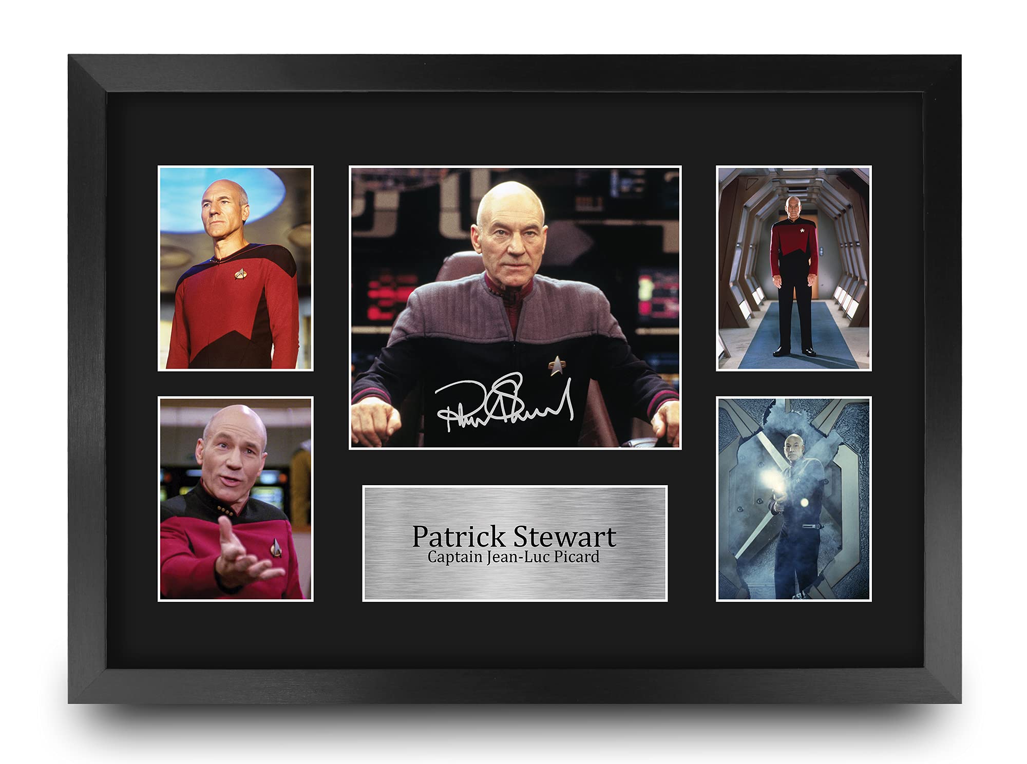 HWC Trading Patrick Stewart Star Trek Jean-Luc Picard 16 x 12 inch (A3) Printed Gifts Signed Autograph Picture for TV Show Fans 