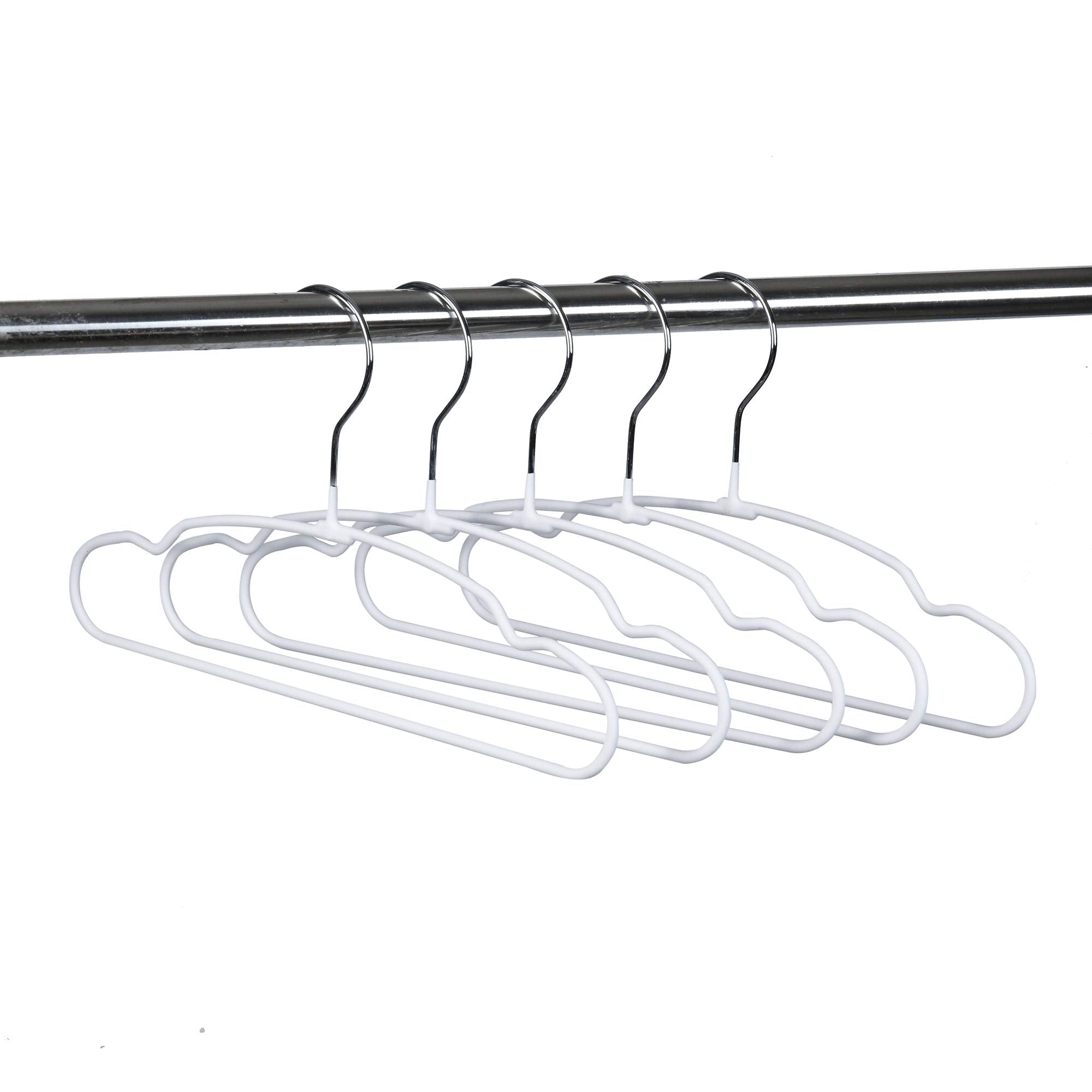 Amber Home 11.8'' Lovely Baby Clothes Hangers 20 Pack, Sturdy Metal Wire & Cute White Coating Children Toddler Kids Clothes Hang