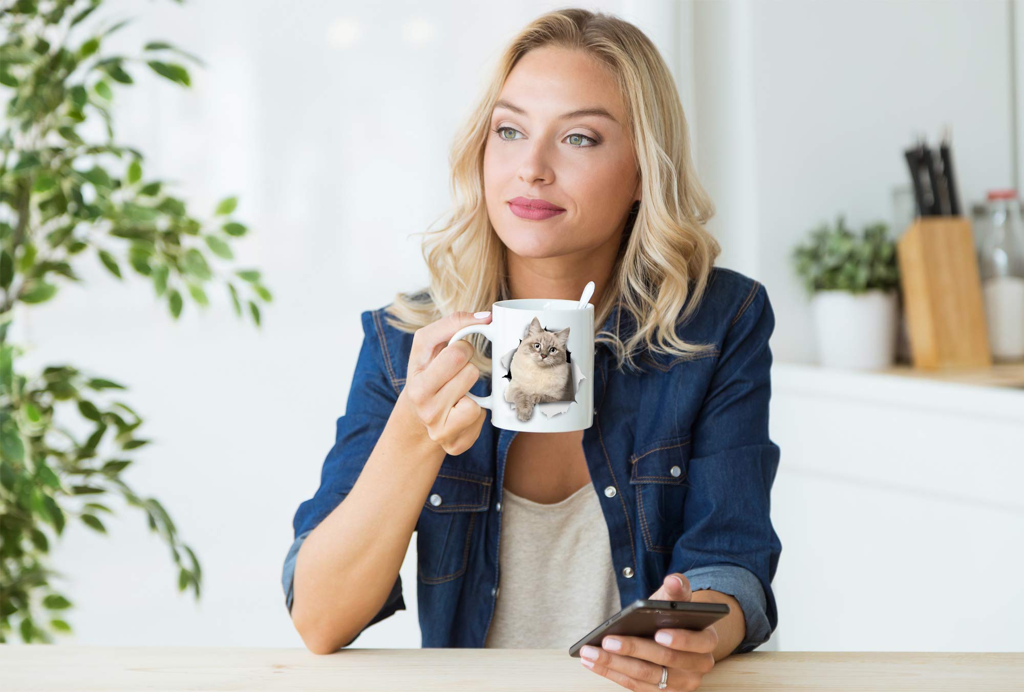 Siberian Cat Coffee Mug - Ceramic Funny Coffee Mug - Perfect Cat Lover Gift - Cute Novelty Coffee Mug Present - Great Birthday o