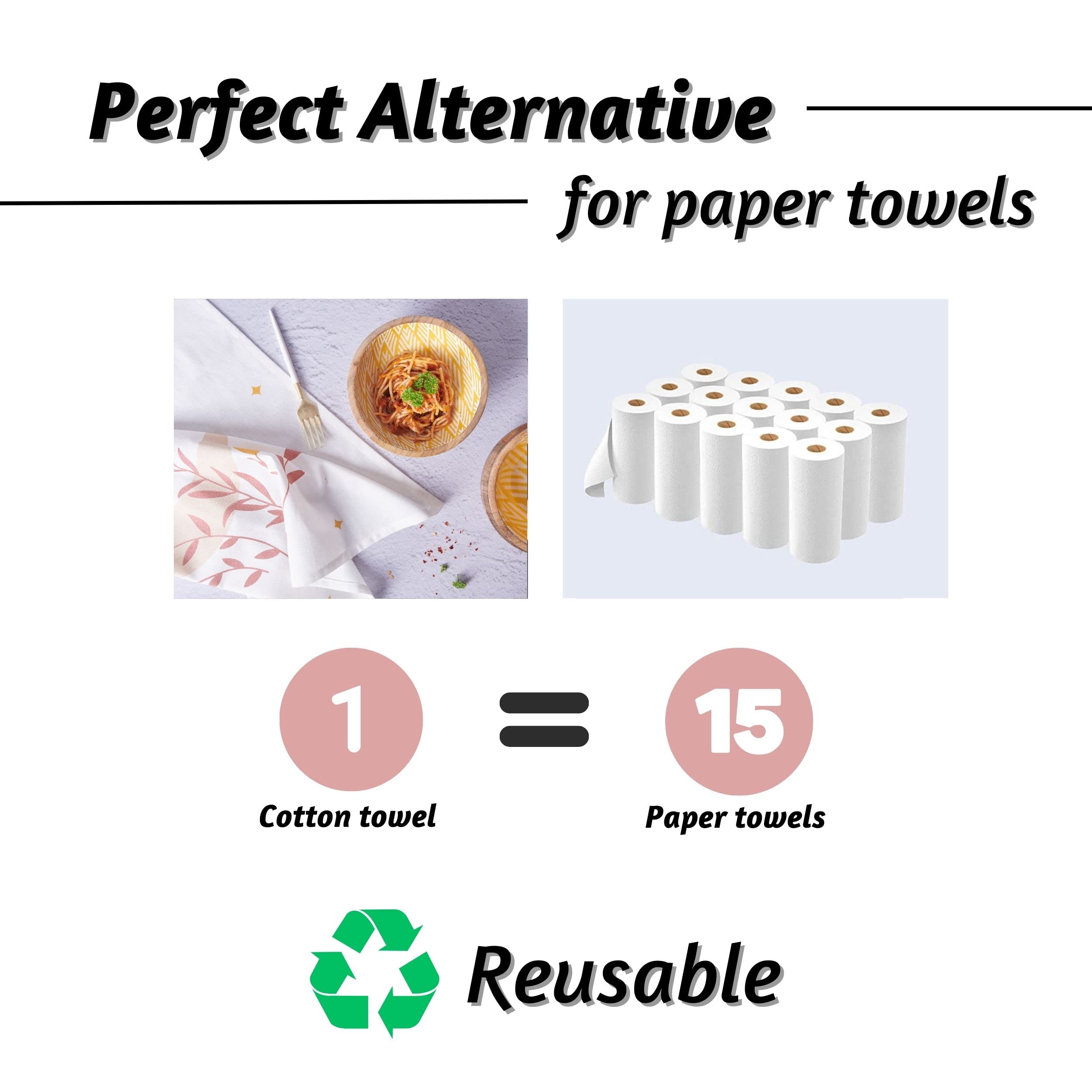 Folkulture Kitchen Towels Or Tea Towels, 20 X 26 Inches Cotton Modern Dish Towels Or Dishcloths, Set Of 3 Dish Cloth Or Flour Sa