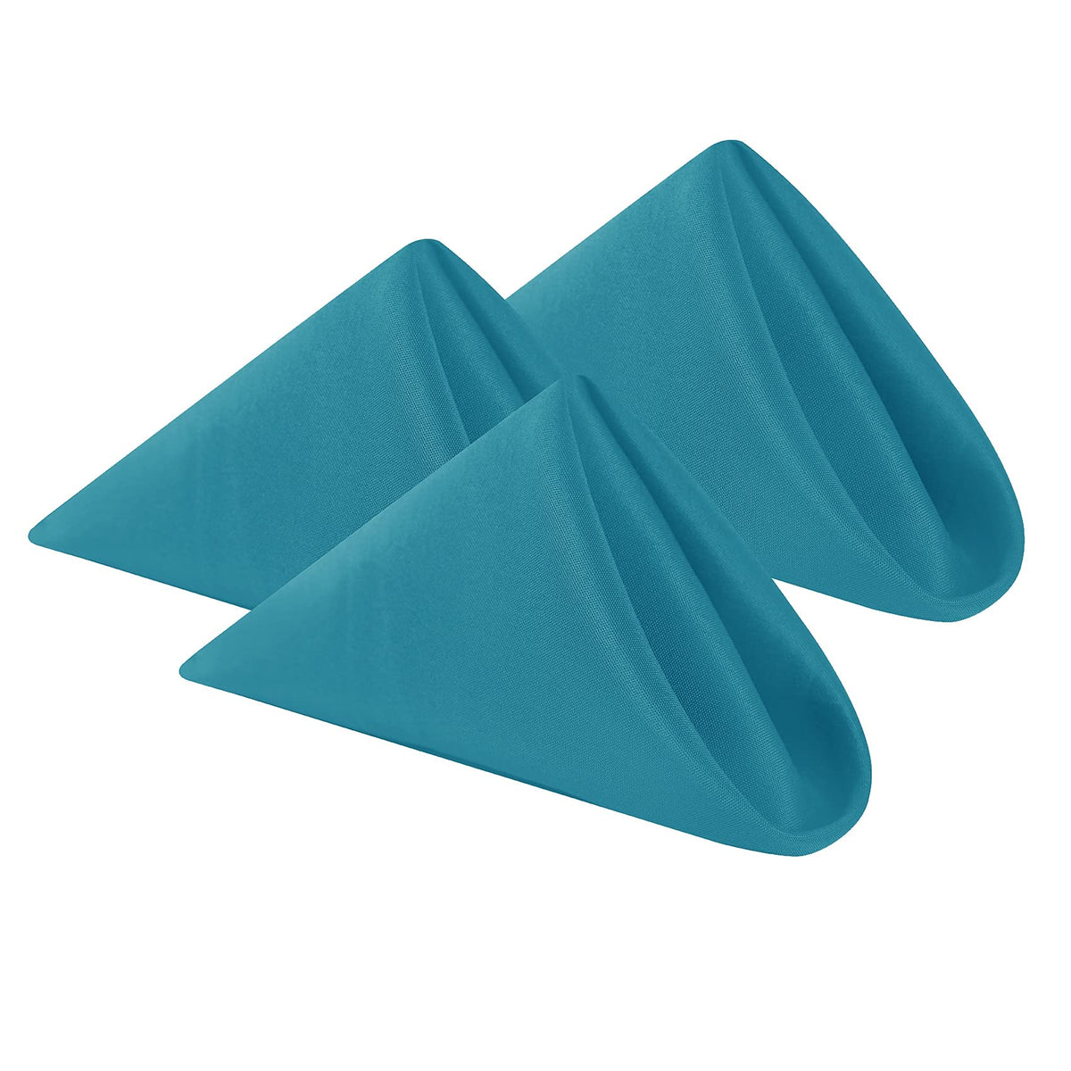 Cloth Napkins 20X20 Inch Washable Polyester Dinner Napkins Soft Table Napkins For Wedding Party Dining Banquet(Caribbean Blue,12