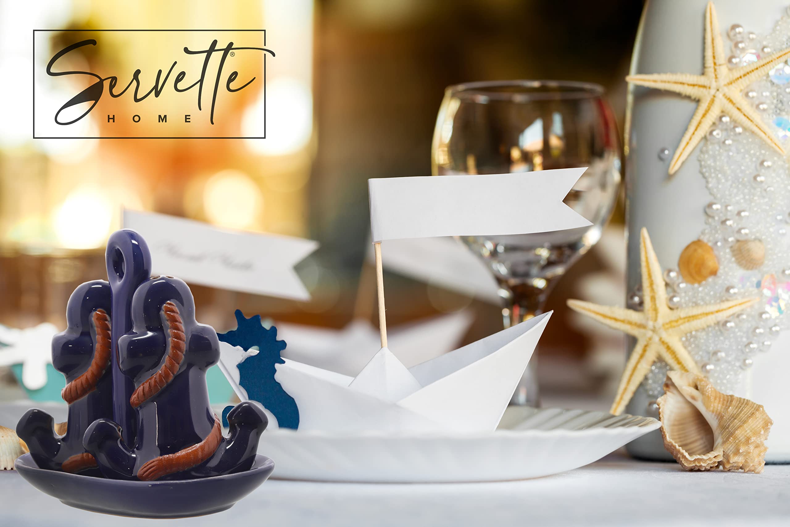 Ceramic Salt & Pepper Shakers Collectors Kitchen D  Cor With Tray - Anchor