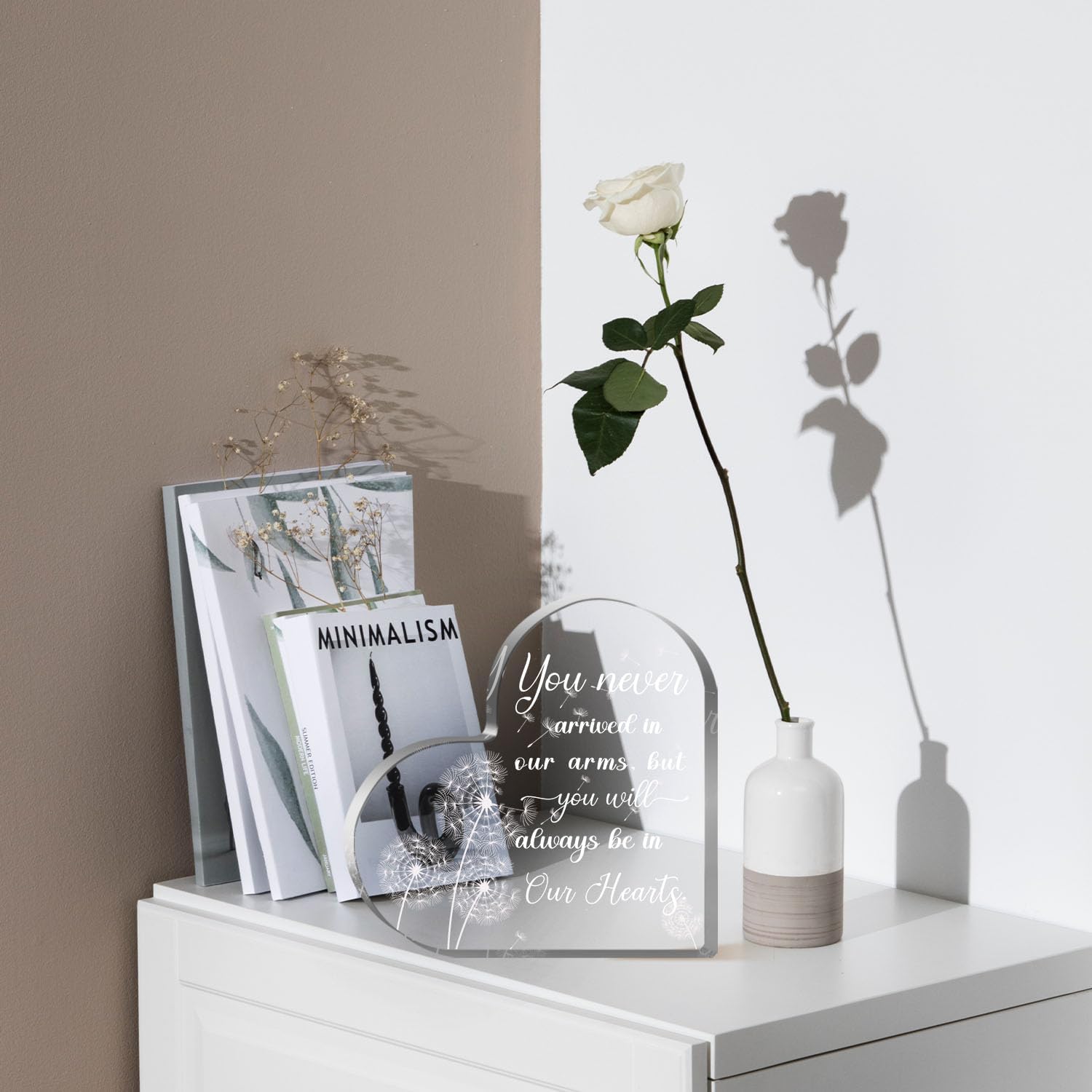 Sympathy Gifts - A Letter from Heaven- Memorial Gift for Loss of Mother Father Husband Son, Acrylic Heart Keepsake,Remembrance S