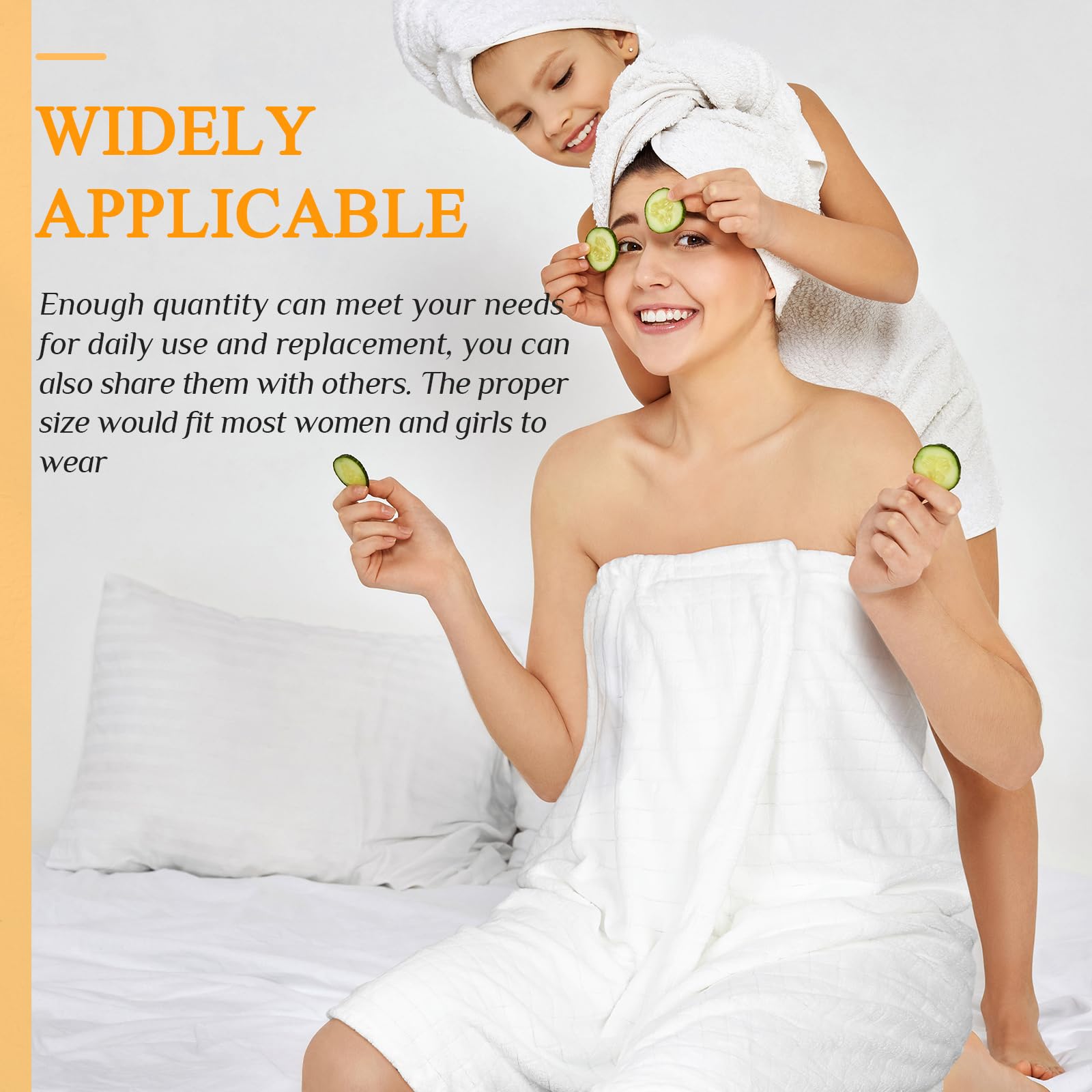 4 Pcs Spa Wrap Towel Wrap For Women Spa Robe With Adjustable Closure Elastic Top Lightweight Wraps For Bath Shower (White,Square