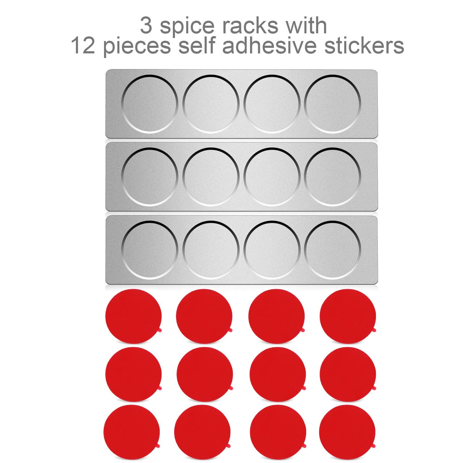 Chengu 3 Pieces Stainless Steel Wall Plate Base Wall Mounted Base For Home Kitchen Spice Jars Supplies