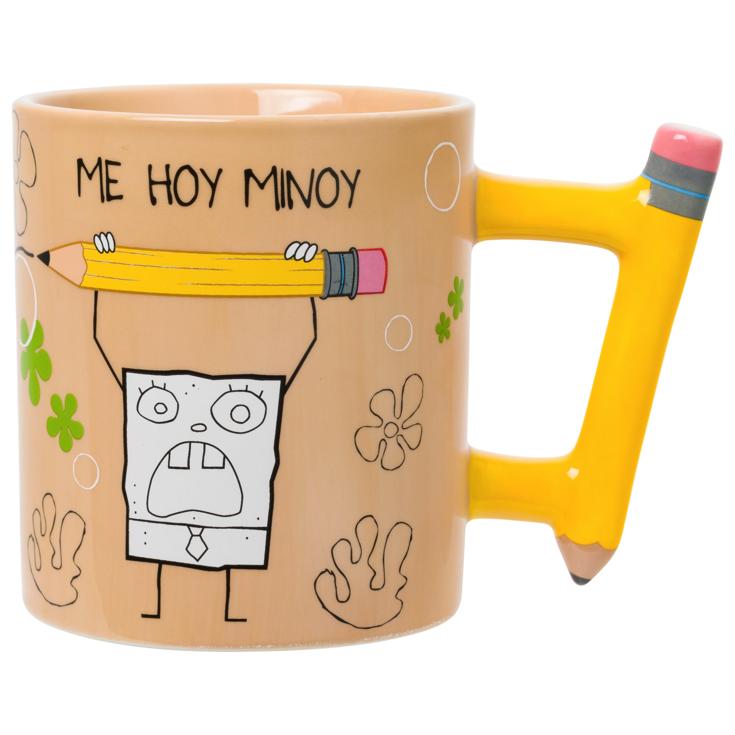 Silver Buffalo Spongebob Squarepants Doodle, 3D Sculpted Handle Mug, 20oz