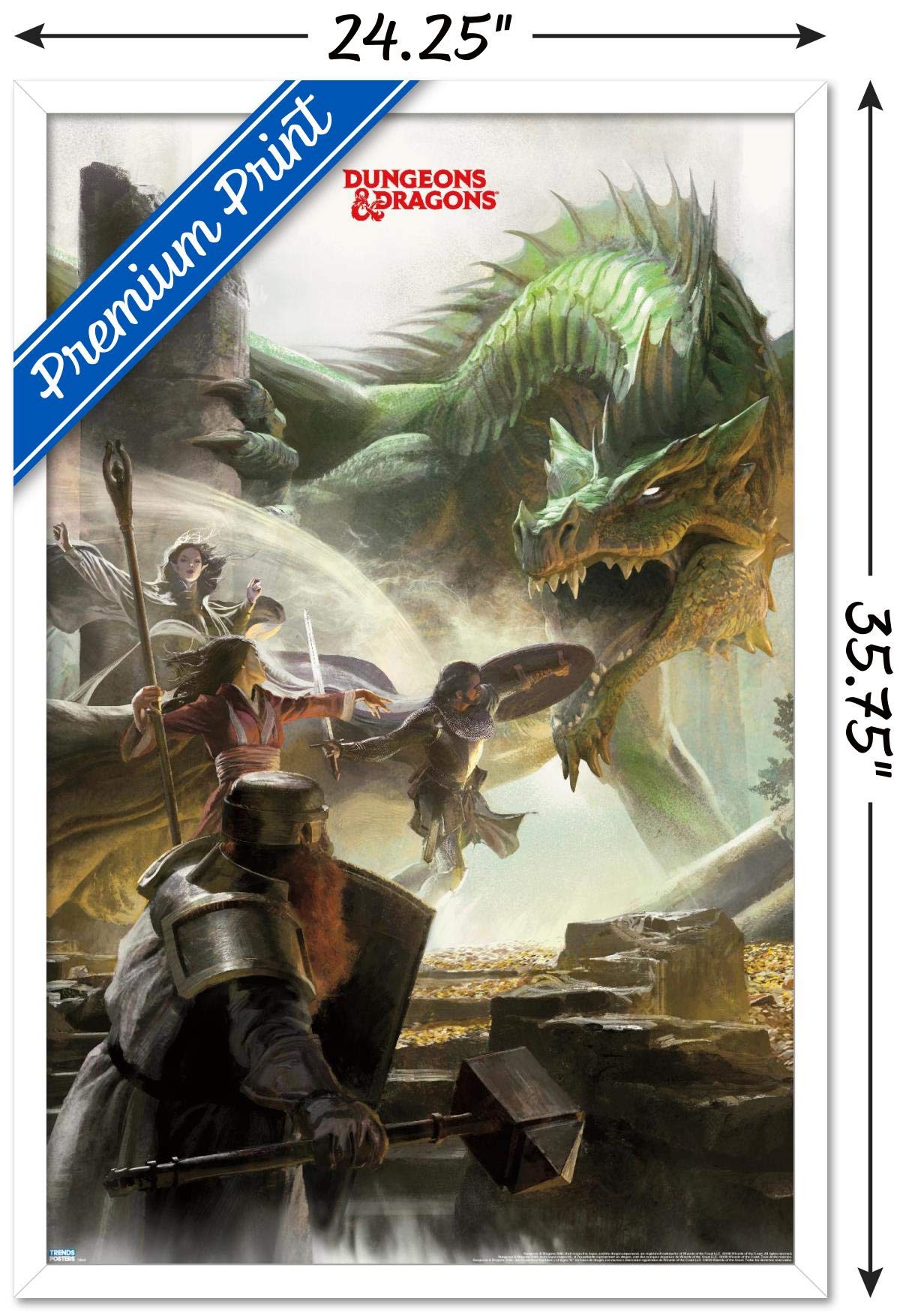 Trends International Dungeons And Dragons - Adventure Wall Poster, 22.375'' X 34'', White Framed Version