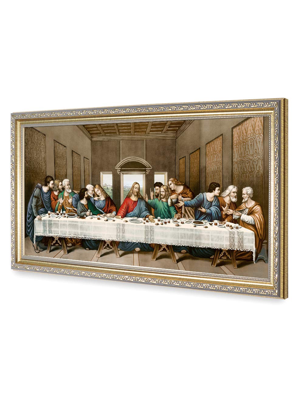 Decorarts - The Last Supper By Leonardo Da Vinci. Oil Painting Reproduction, Giclee Print On Canvas. Ready To Hang Framed Wall A