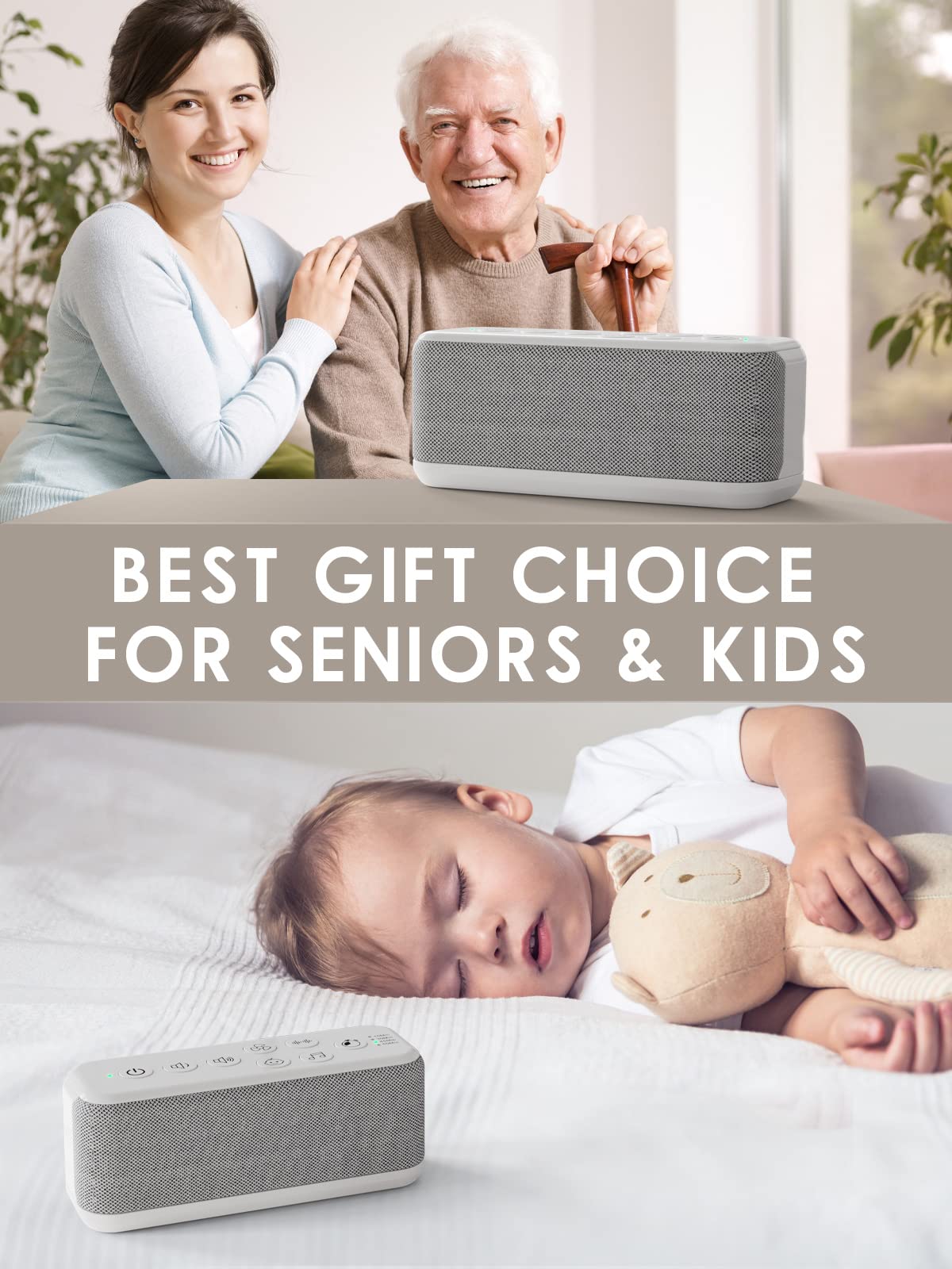 OnLyee Sound Machine for Adults  USB Rechargeable White Noise Machine for Office Privacy & Noise Canceling  42 Soothing Sound with Lullabies & Fan Sounds  Auto-Off Timer & 8-Level Volume Control