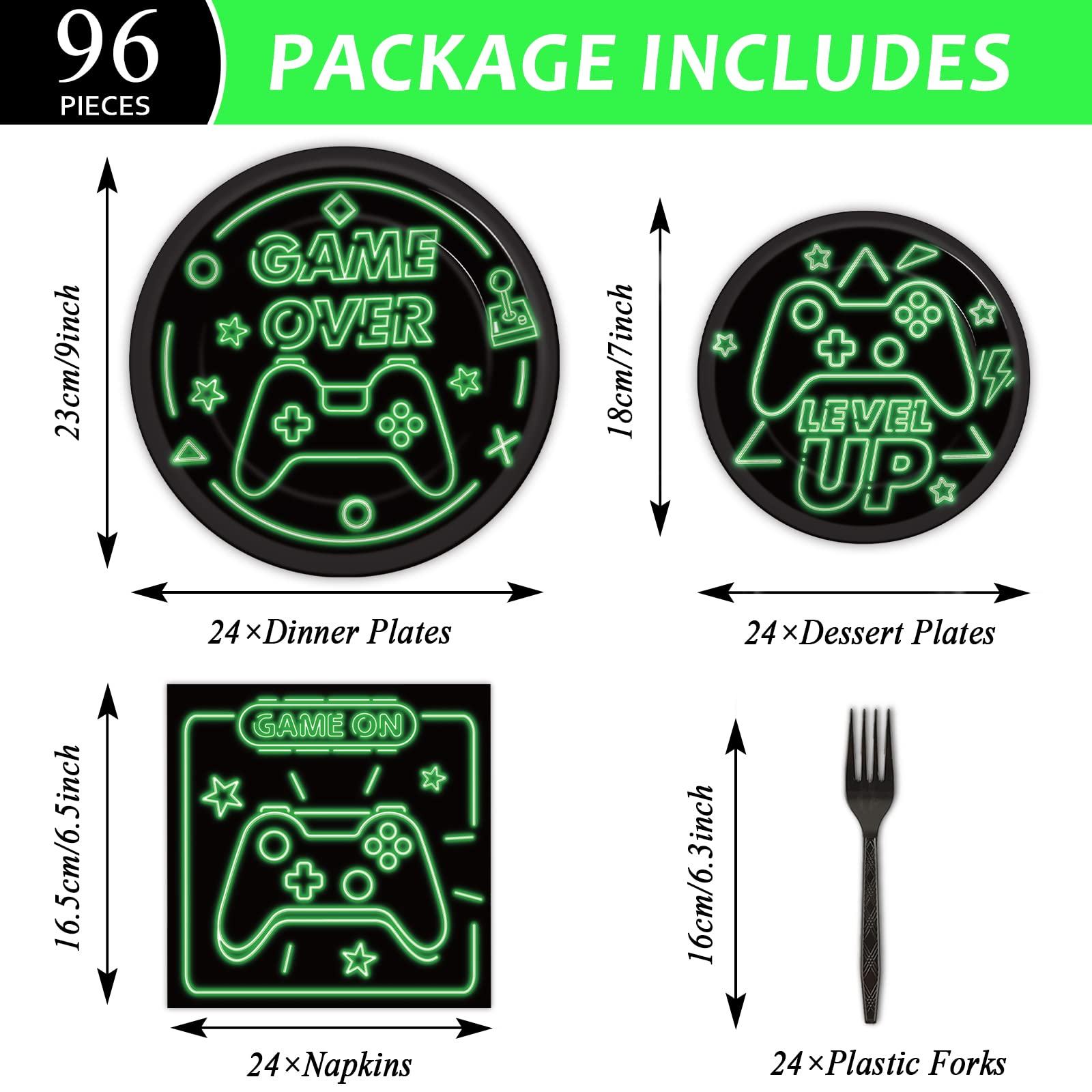 Video Game Party Supplies Gamer Gaming Party Paper Plates Napkins For Boys Kids Birthday Party Decorations, Video Game Tableware