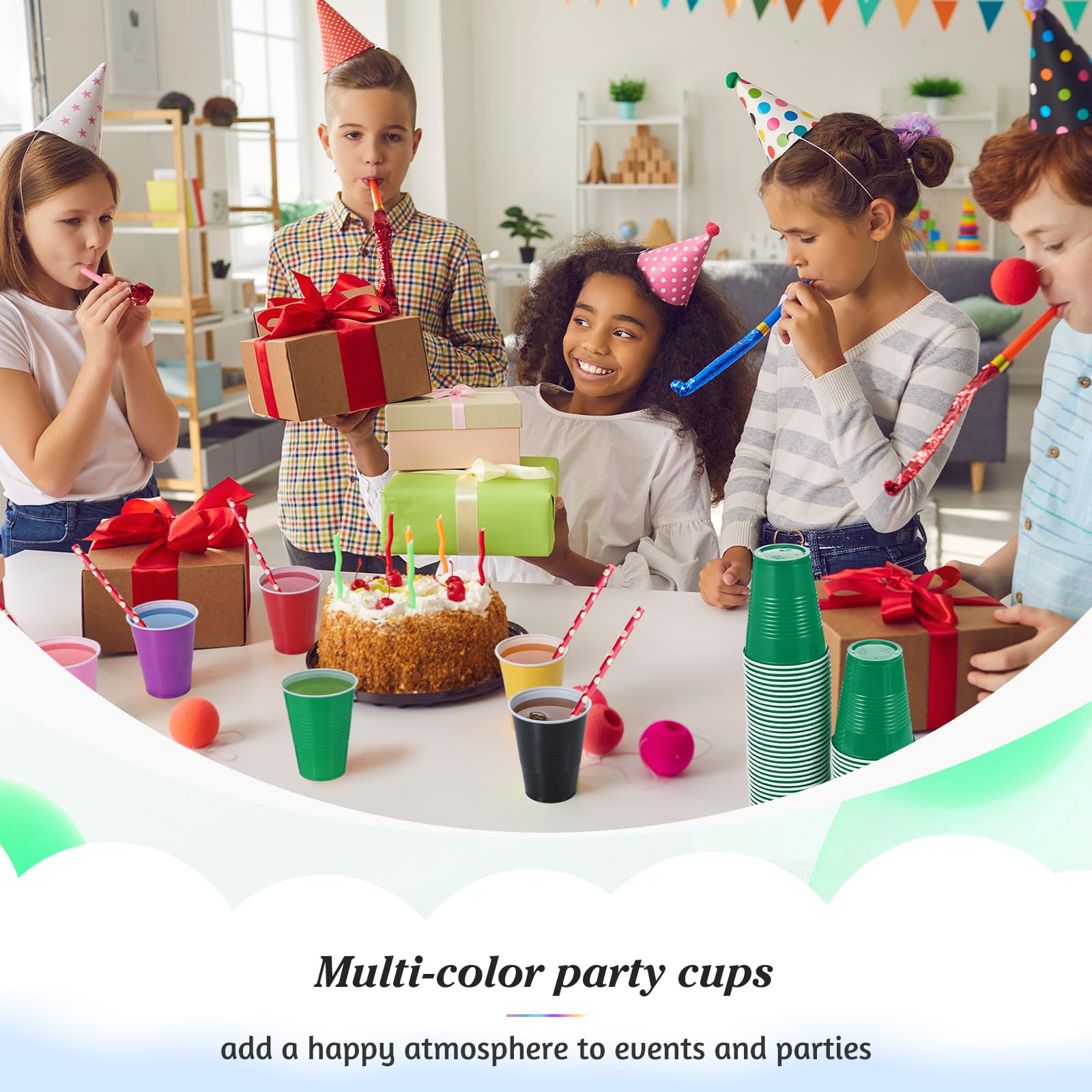 Mifoci 50 Pcs 16 Oz Plastic Drinking Cups Plastic Disposable Cups For Wedding Graduation Birthday Party Valentine Christmas Picn