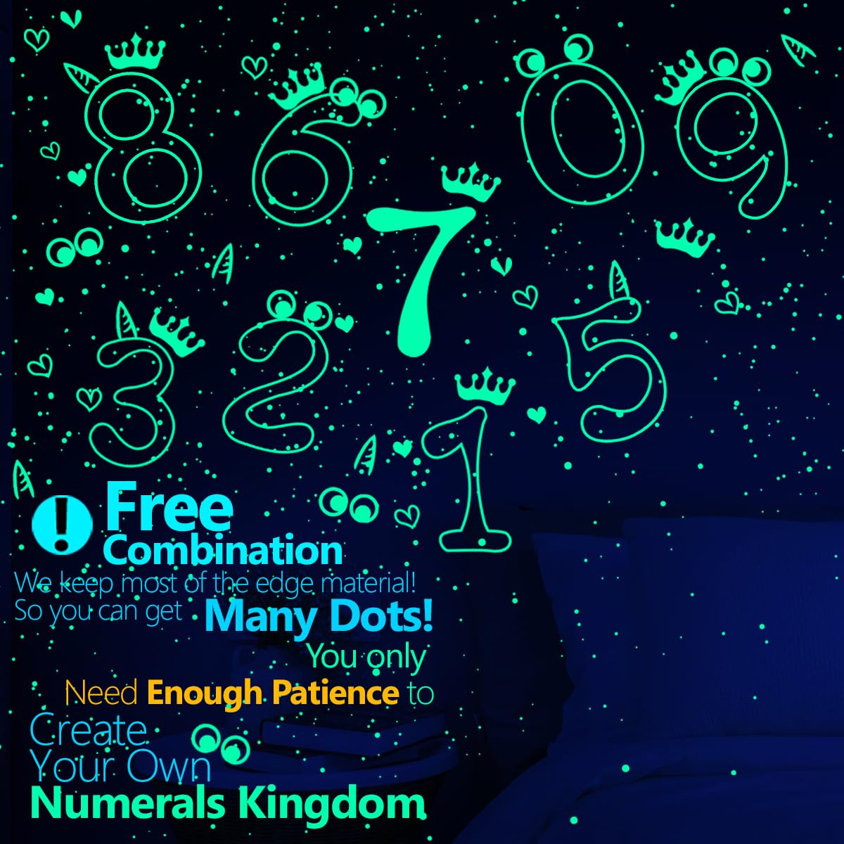 Numbers Wall Decor - Glow In The Dark Number Decor Halloween Decoration Stickers For Halloween Home Decor, Number Stickers Goth