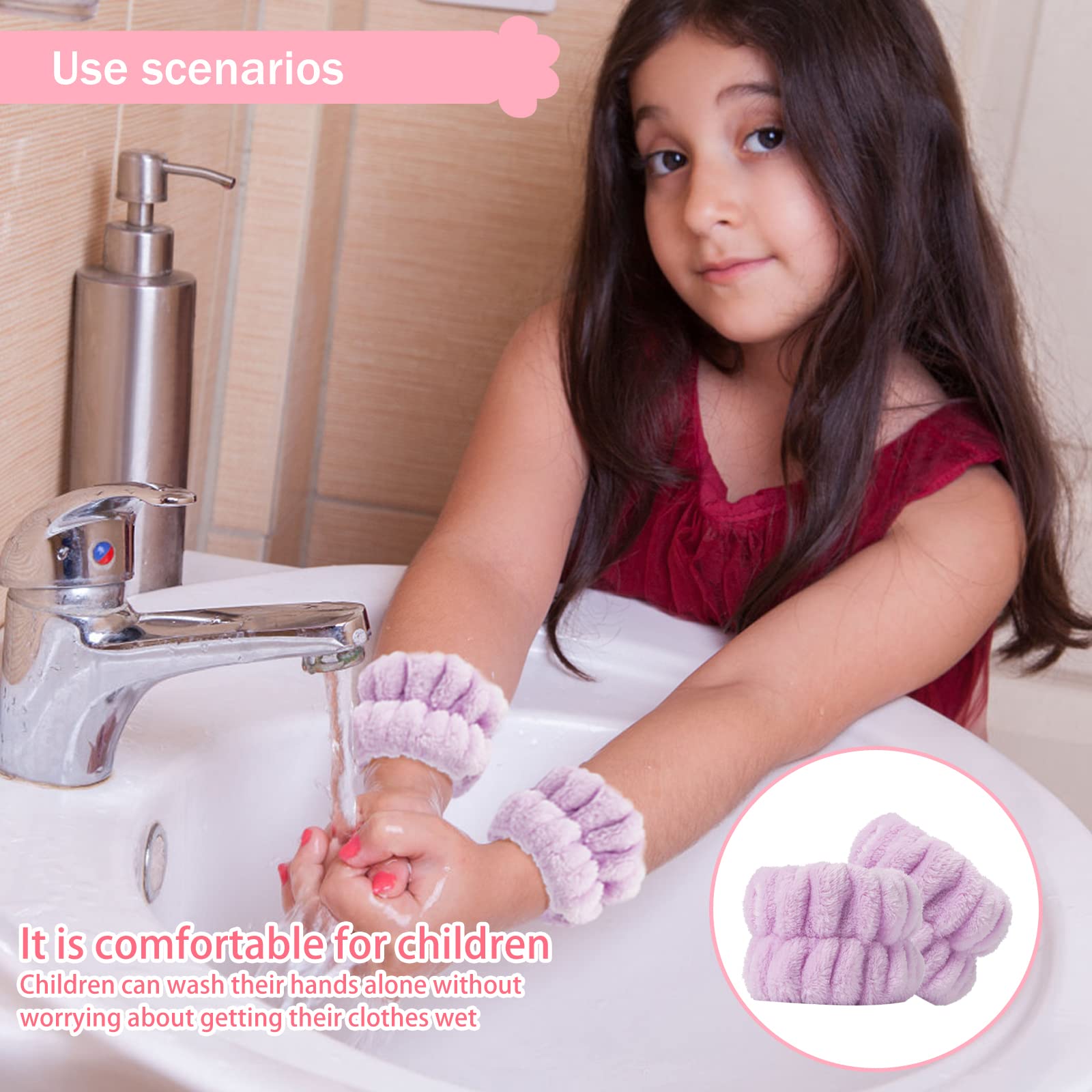 Taocar 2Pcs Wrist Bands For Washing Face, Face Washing Wristbands, Arm Wrist Towels For Washing Face, Spa Face Wash Wristbands,