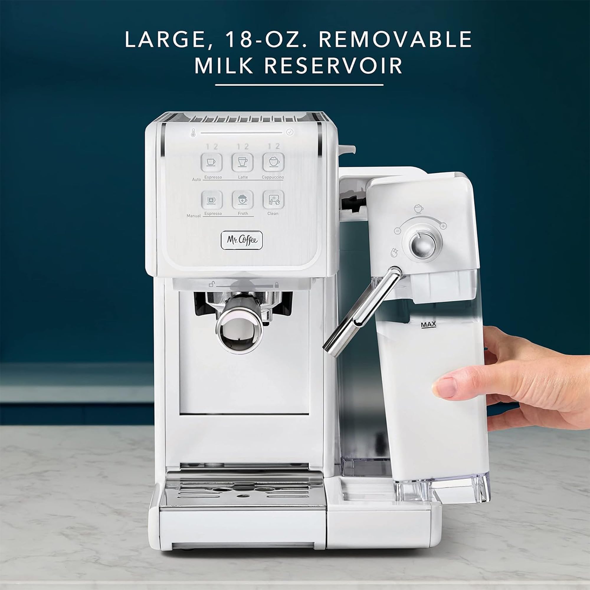 Mr. Coffee One-Touch Coffeehouse - Espresso, Cappuccino, And Latte Maker, With Easy Serving Espresso (Ese) Pod Compatibility - W
