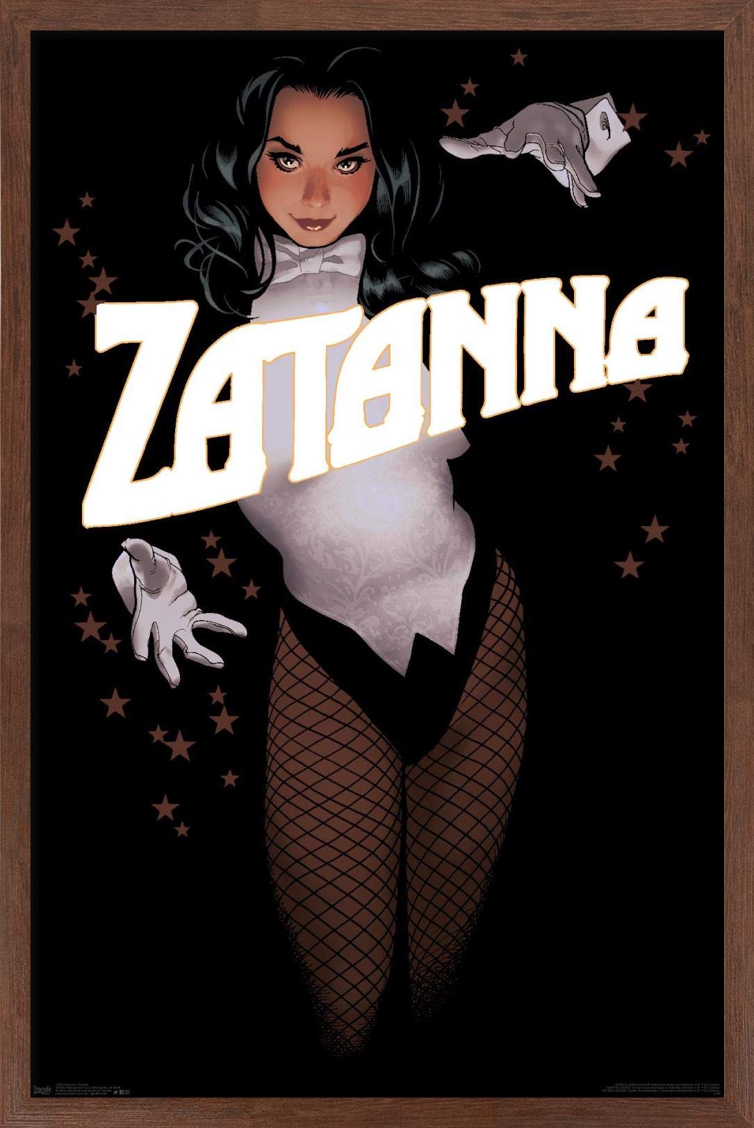 Trends International Dc Comics - Zantanna - Alex Ross Portrait Wall Poster, 14.725'' X 22.375'', Mahogany Framed Version