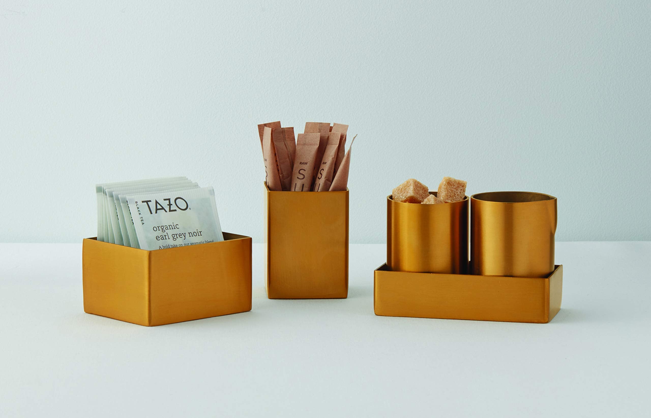 American Metalcraft Gsph4 Rectangular Gold Sugar Packet Holder, Satin Finish, 2-3/4 Inches L Square