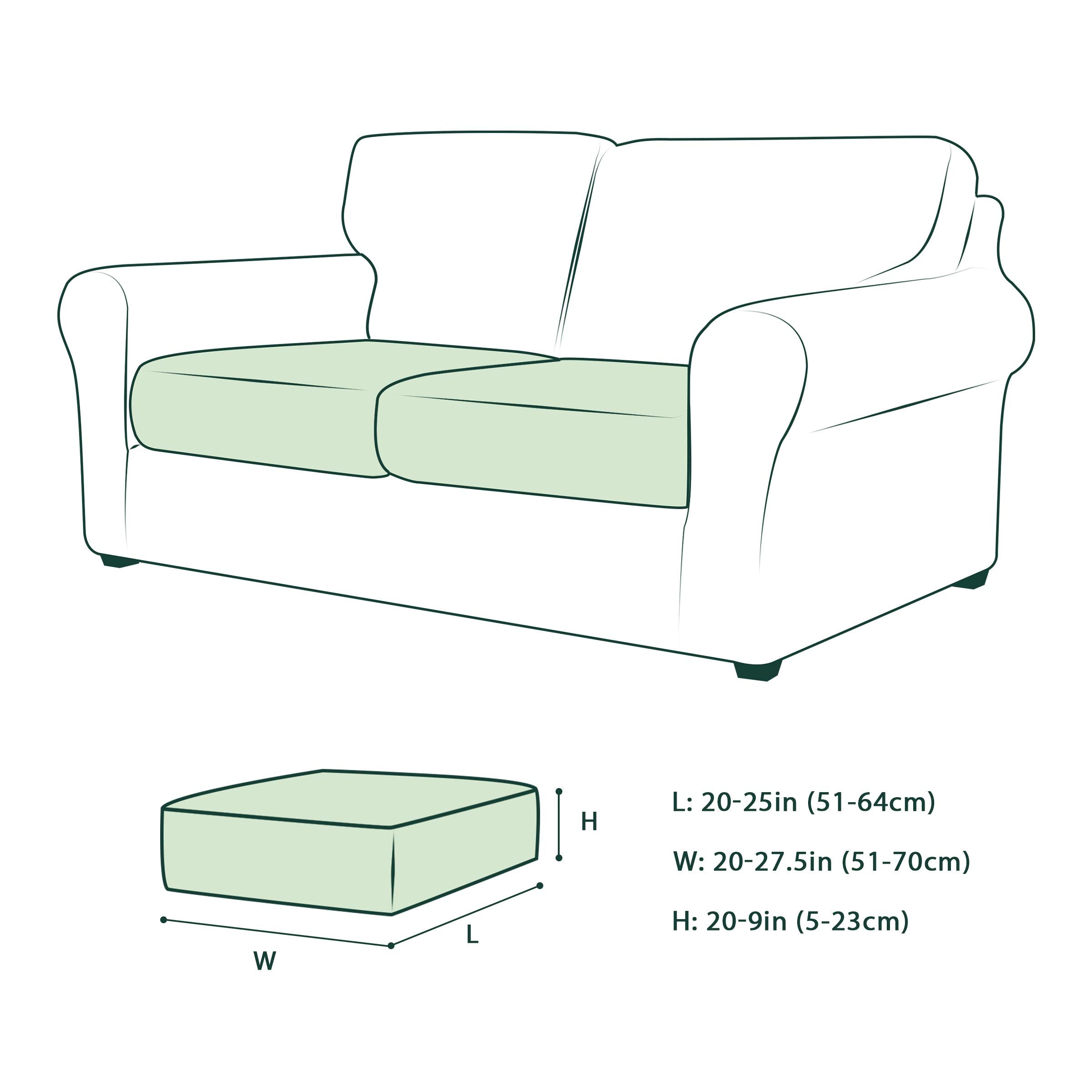 Chun Yi 2Pc Stretch Couch Cushion Covers, Sofa Seat Slipcovers Suitable For Armchair Loveseat Sofa With Spandex Jacquard Fabric(
