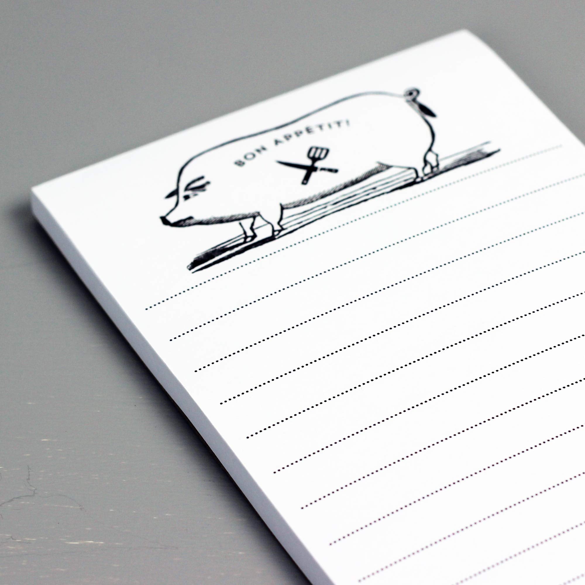 Bon Appetit Pig Refrigerator Notepads Grocery List - Set Of Two Pads