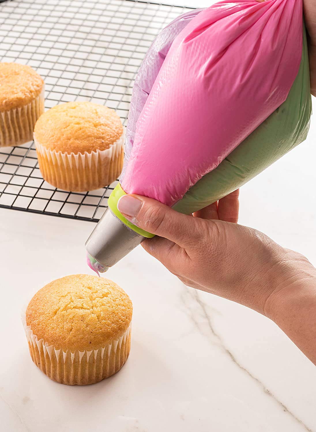 Russian Piping Tips Set, Airlxf 5Pcs Stainless Steel Flower Cake Cupcake Decorating Supplies Kit Flower Frosting Tips Diy Icing