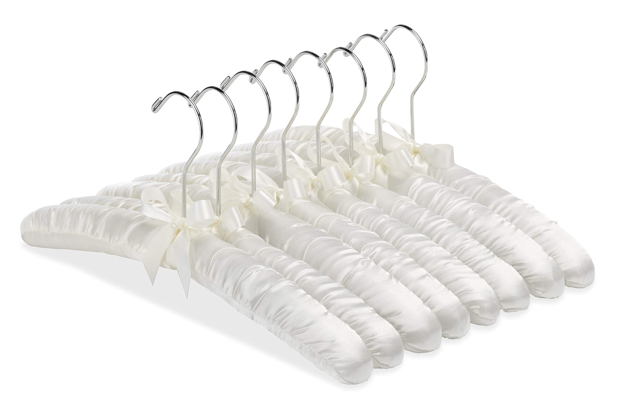 Whitmor 8Pk Sat Blouse Hanger, 8 Count, Bone