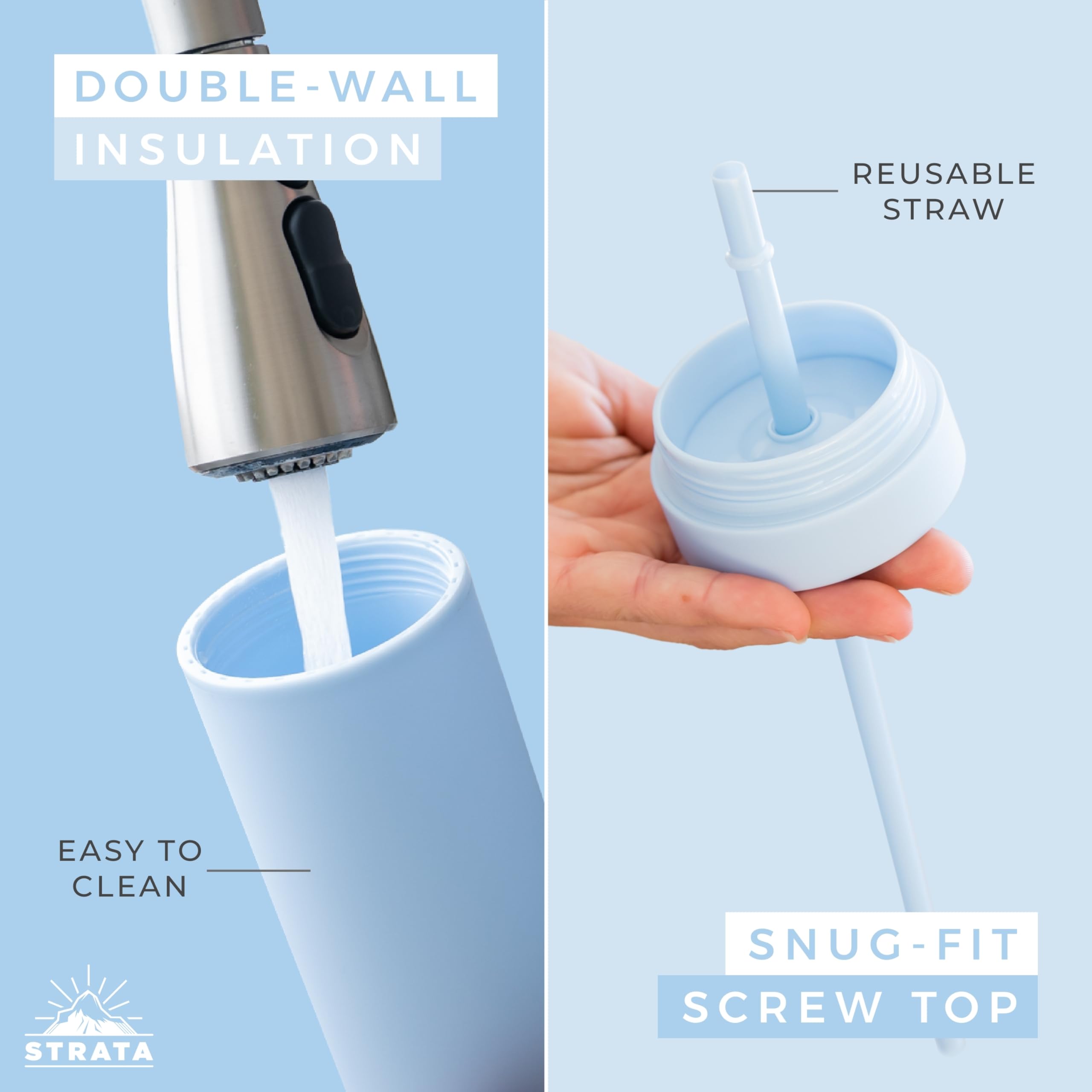 Strata Cups Multicolor Skinny Tumblers With Lids And Straws (12 Pack) - 16Oz Double Wall Acrylic Tumbler, Tall Matte Skinny Tumb