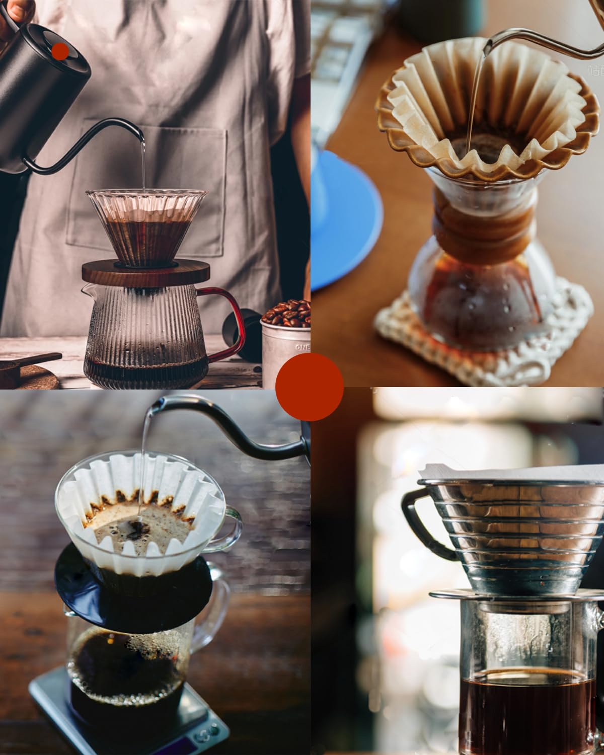 1-2 Cup Small Coffee Filters,100 Count Disposable Basket Coffee Filter Paper, Compatible With Kalita Wave Dripper 155 Series, Si