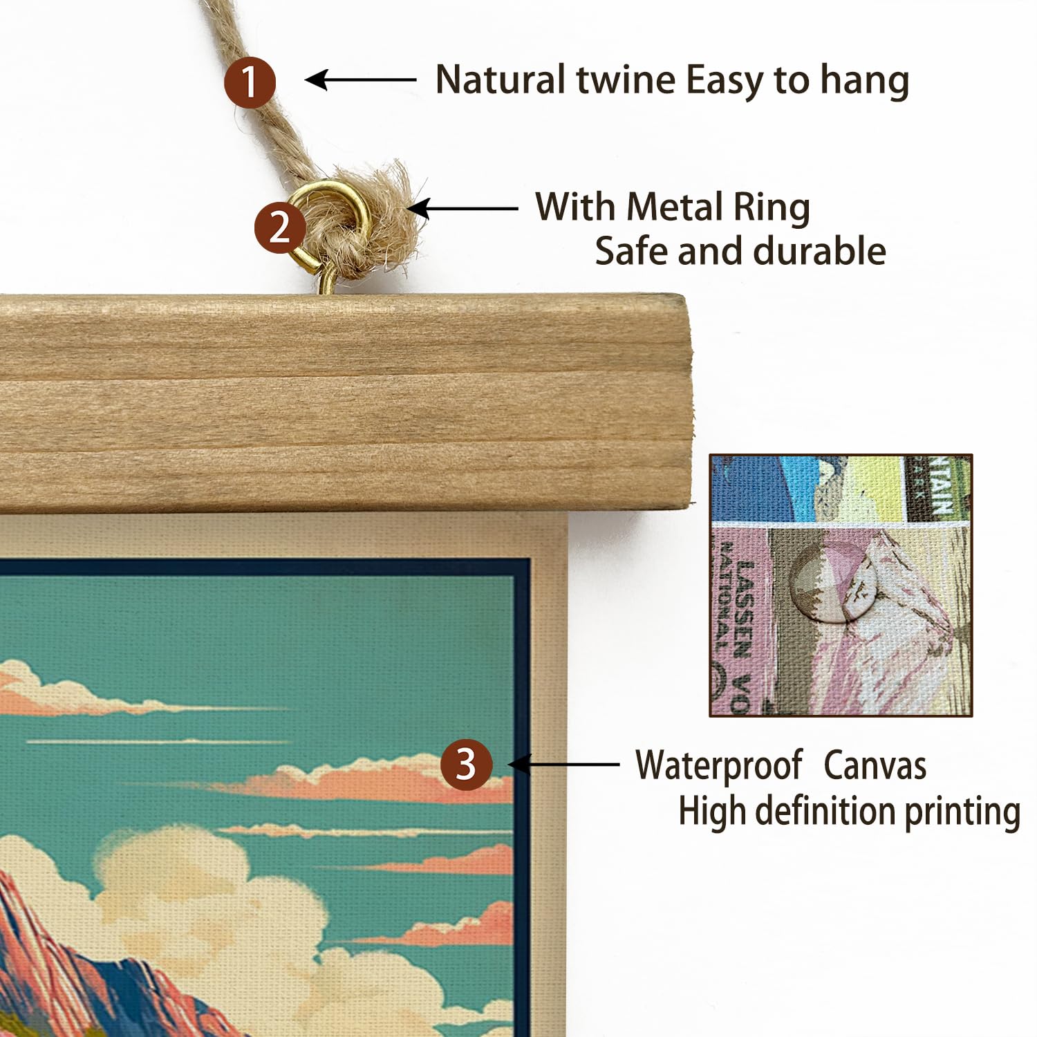 Xiaoaika Vintage Sequoia National Park Travel Poster With Wooden Scroll Frame - Living Room, Bedroom, Home, Office Retro Art Pri