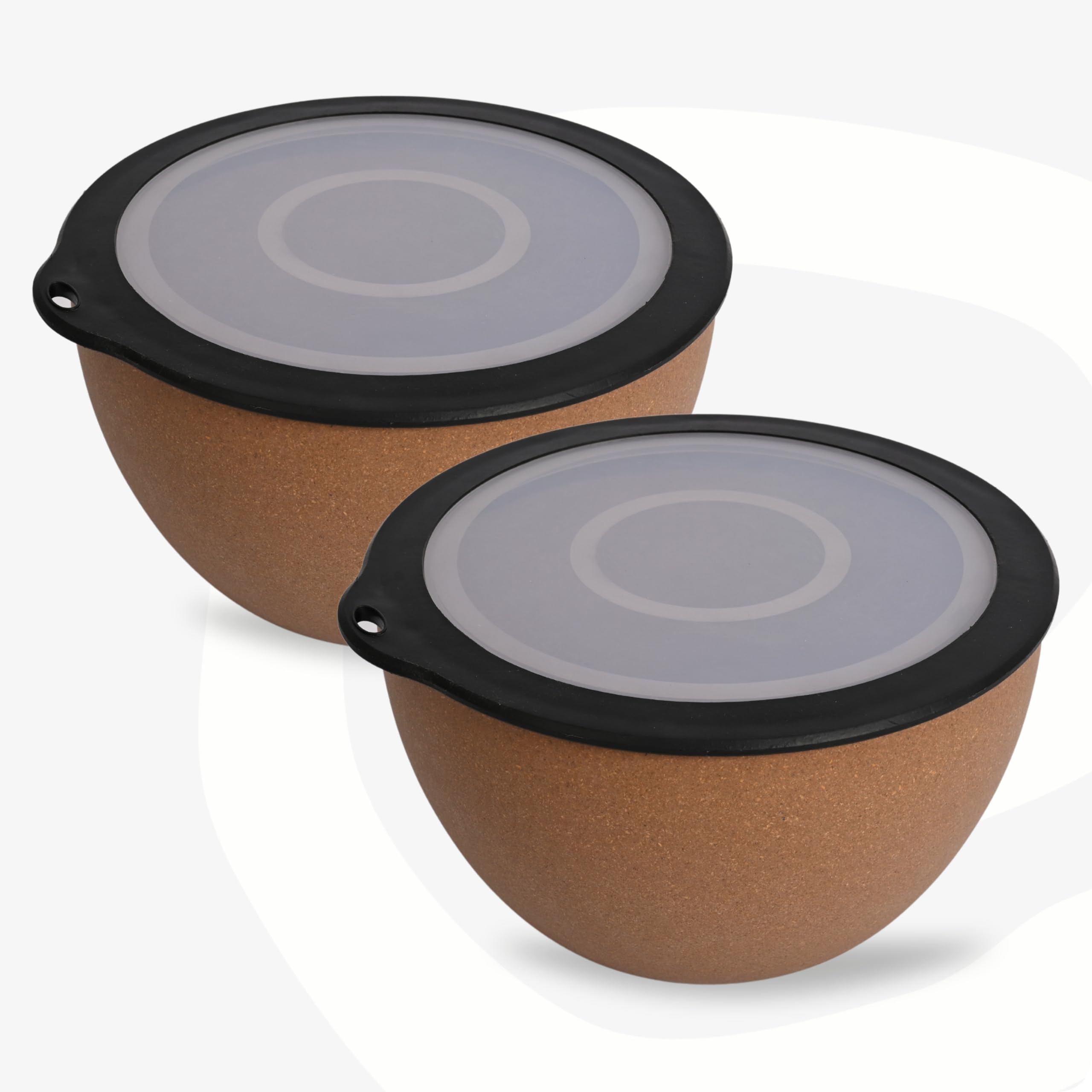 Eha Earth Friendly Mixing Bowls For Kitchen | Serving Bowls With Lid | Microwave Safe Bowl Set | Storage Bowls Made With Rice Hu