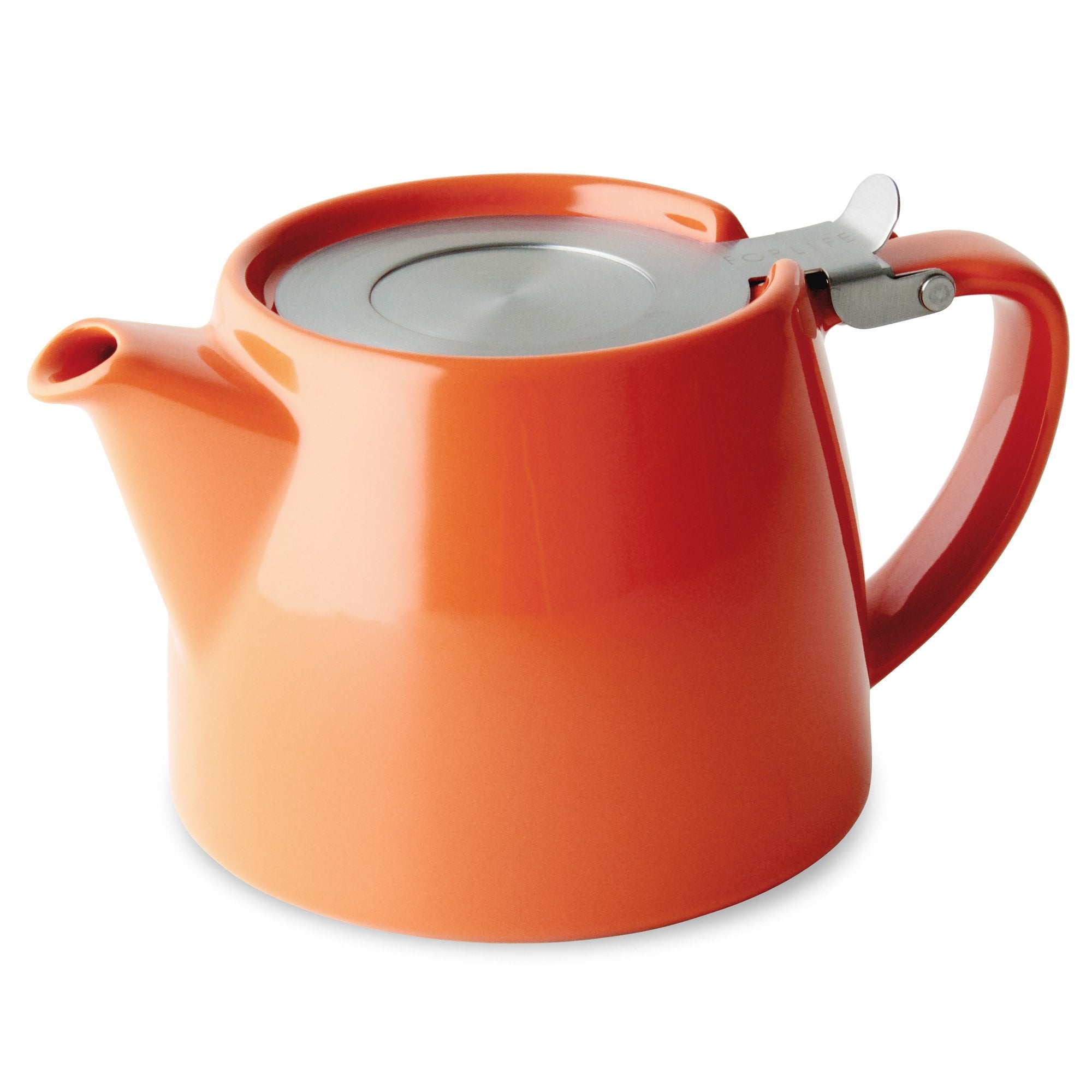 Forlife Stump Teapot With Sls Lid And Infuser, 18-Ounce, Carrot