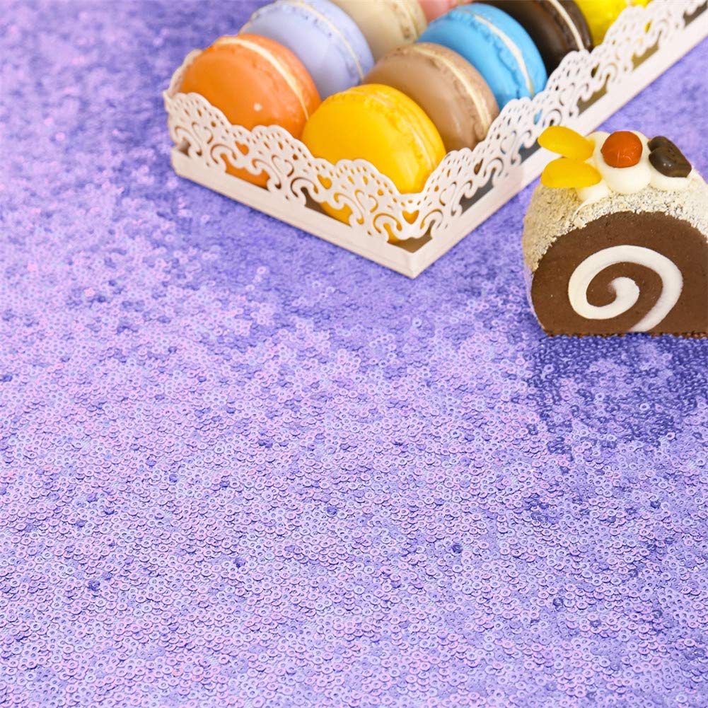 Eternal Beauty Sequin Tablecloth, 60X102 Rectangle Sequin Tablecloth For Party Cake Dessert Table Exhibition Events,Lavender