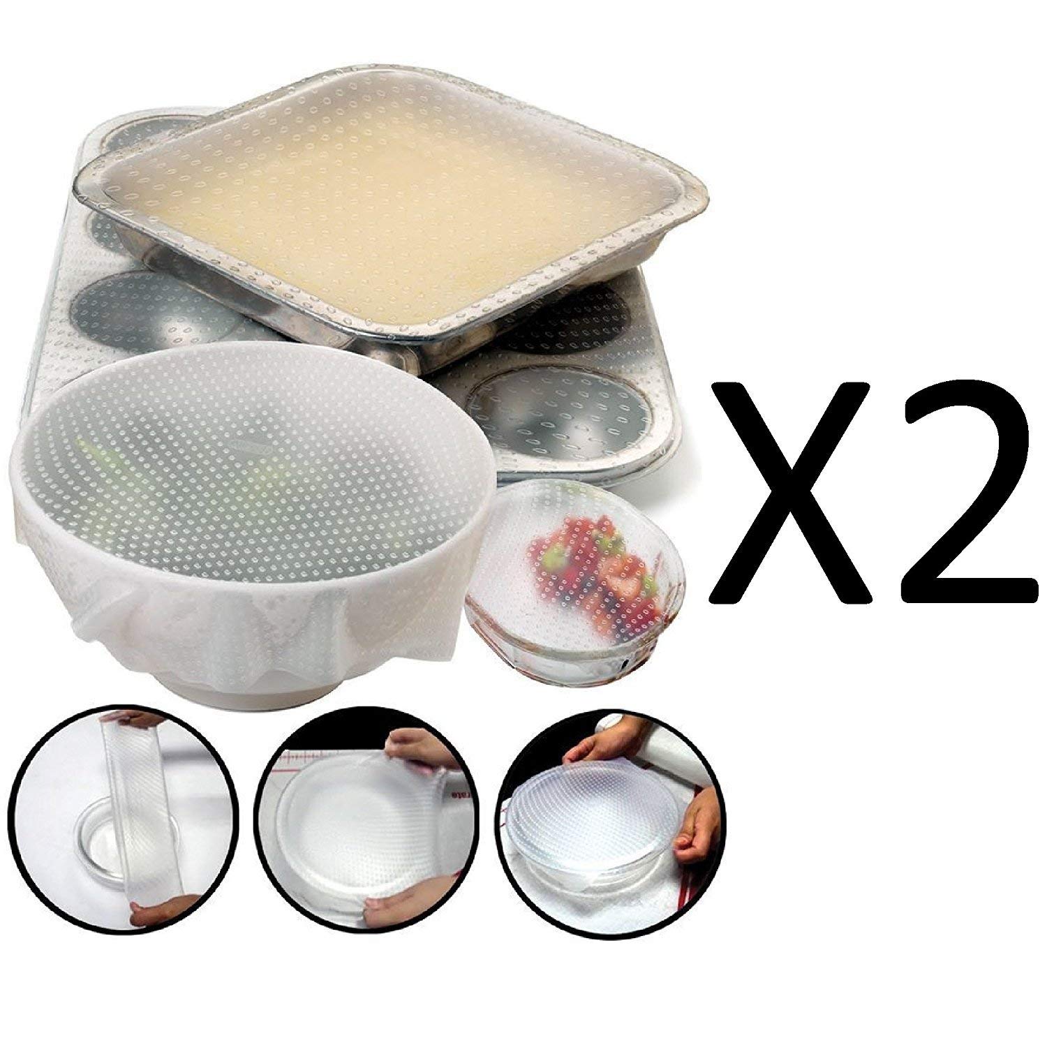 Norpro Silicone Stretch Bowl Covers, Clear, Set Of 2