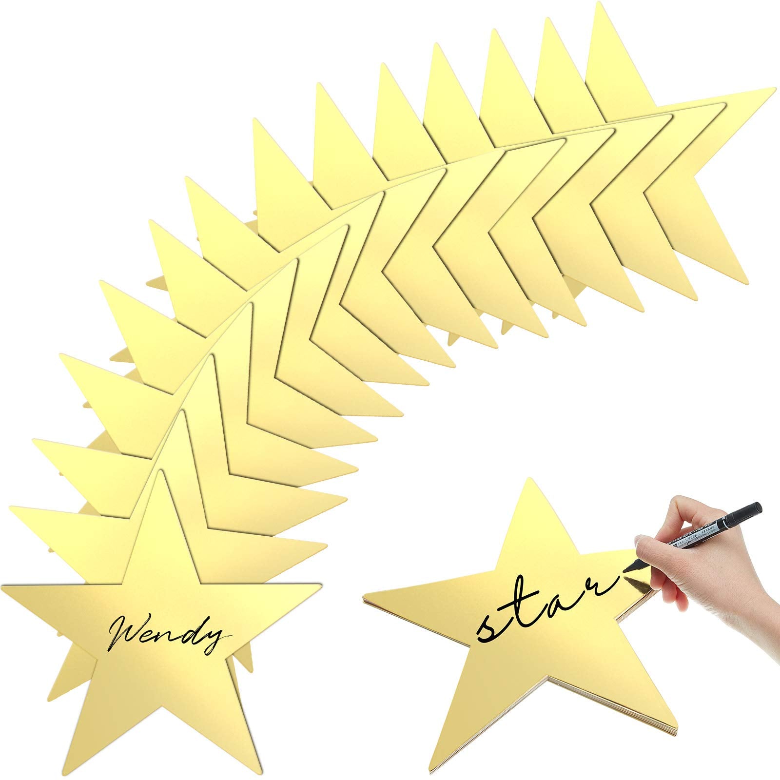 Gold Star Cutouts Double Printed Paper Stars Decoration for Wedding Party Movie Night Party Supplies, 11 Inches (120 Pieces)