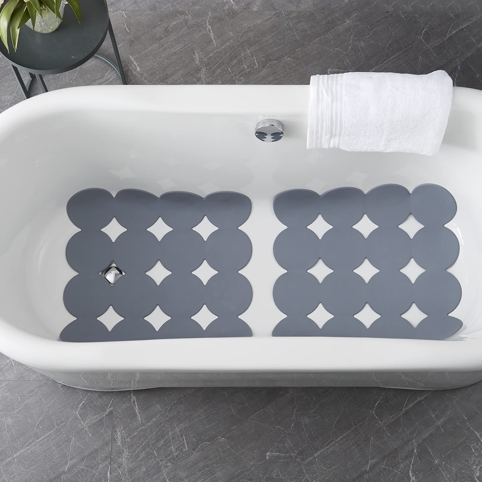 Webos Anti Slip Shower Mat: 2Pcs Non Slip Bath Mat For Tub With Strong Suction Cups Bathtub & Tub Mats For Elderly And Kids Bath