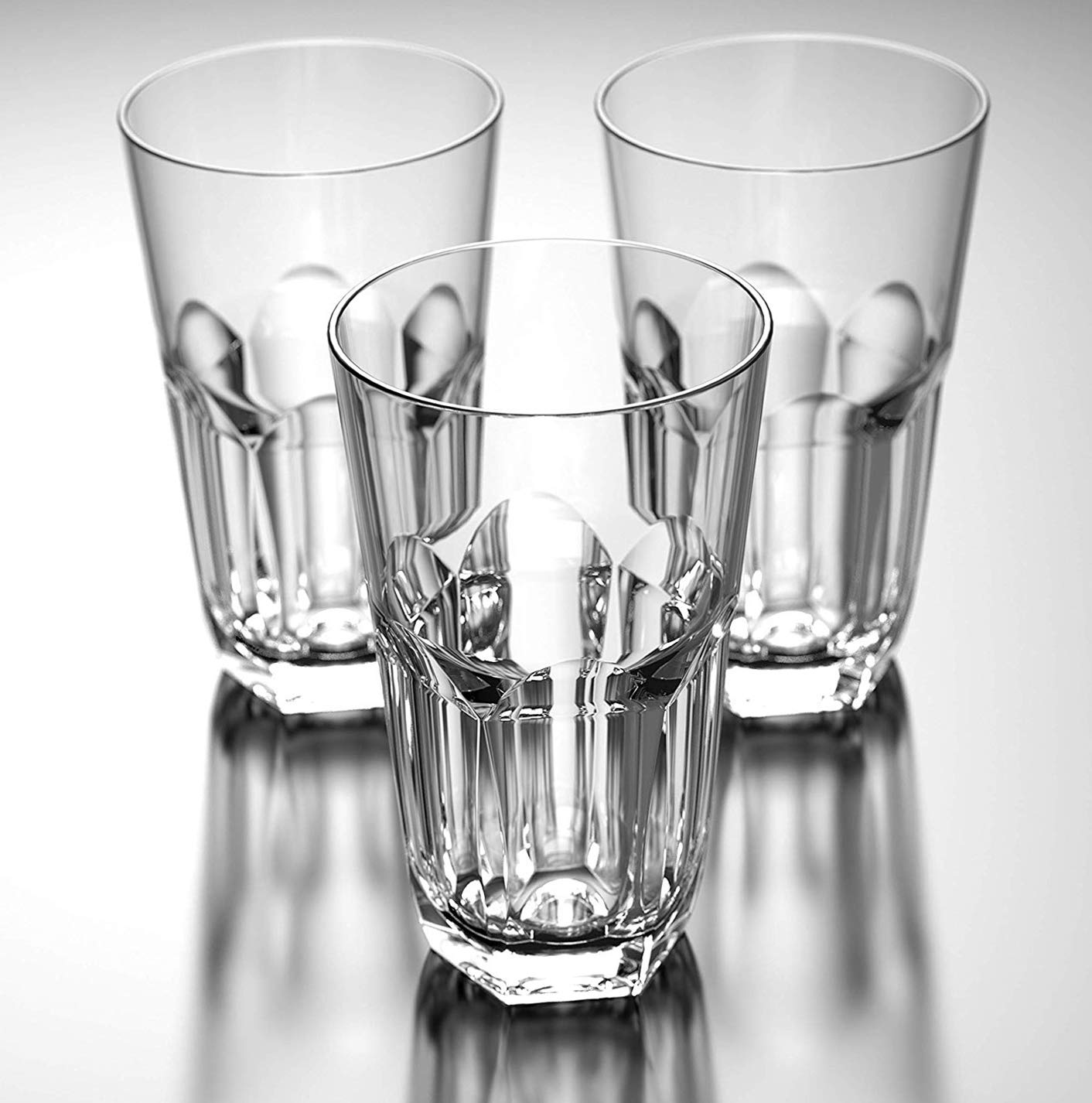 Qg 23 Oz Clear Unbreakable Plastic Tumbler With Hexagonal Base Set Of 6