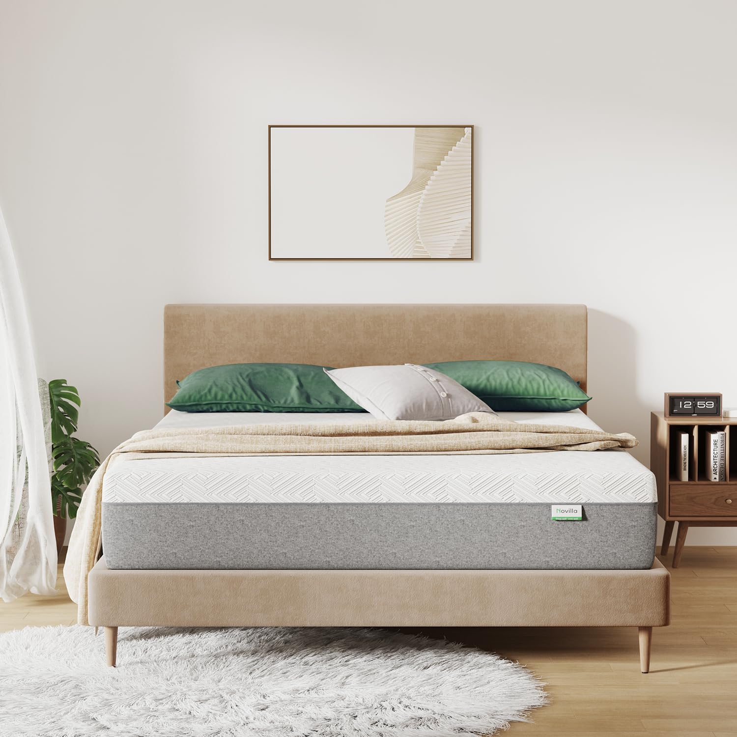 Novilla California King Mattress, 12 Inch Gel Memory Foam Cal King Mattress for Cool Night & Pressure Relief, Medium Plush Feel 