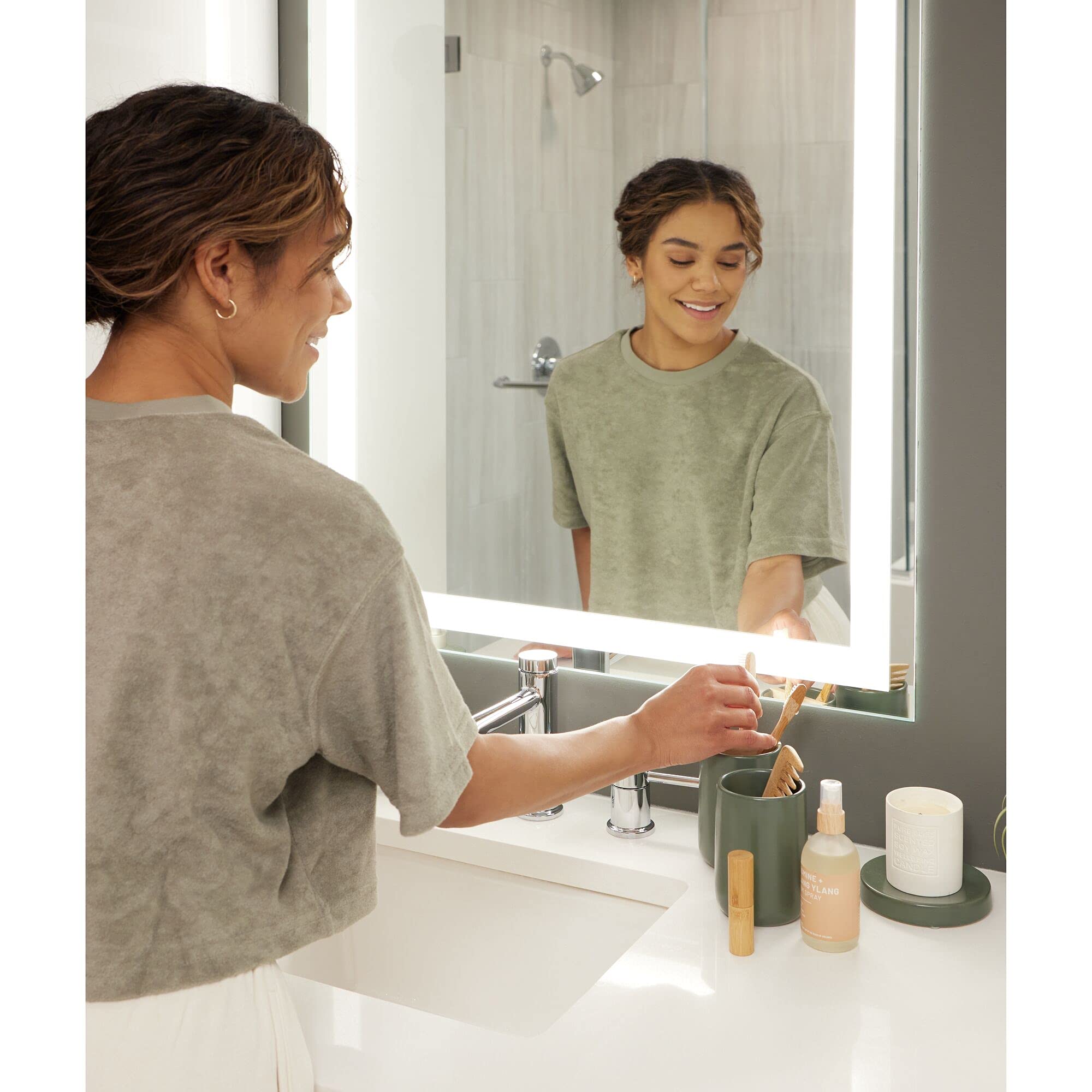 Interdesign Idesign Ceramic Earth Collection Tumbler Cup, Moss