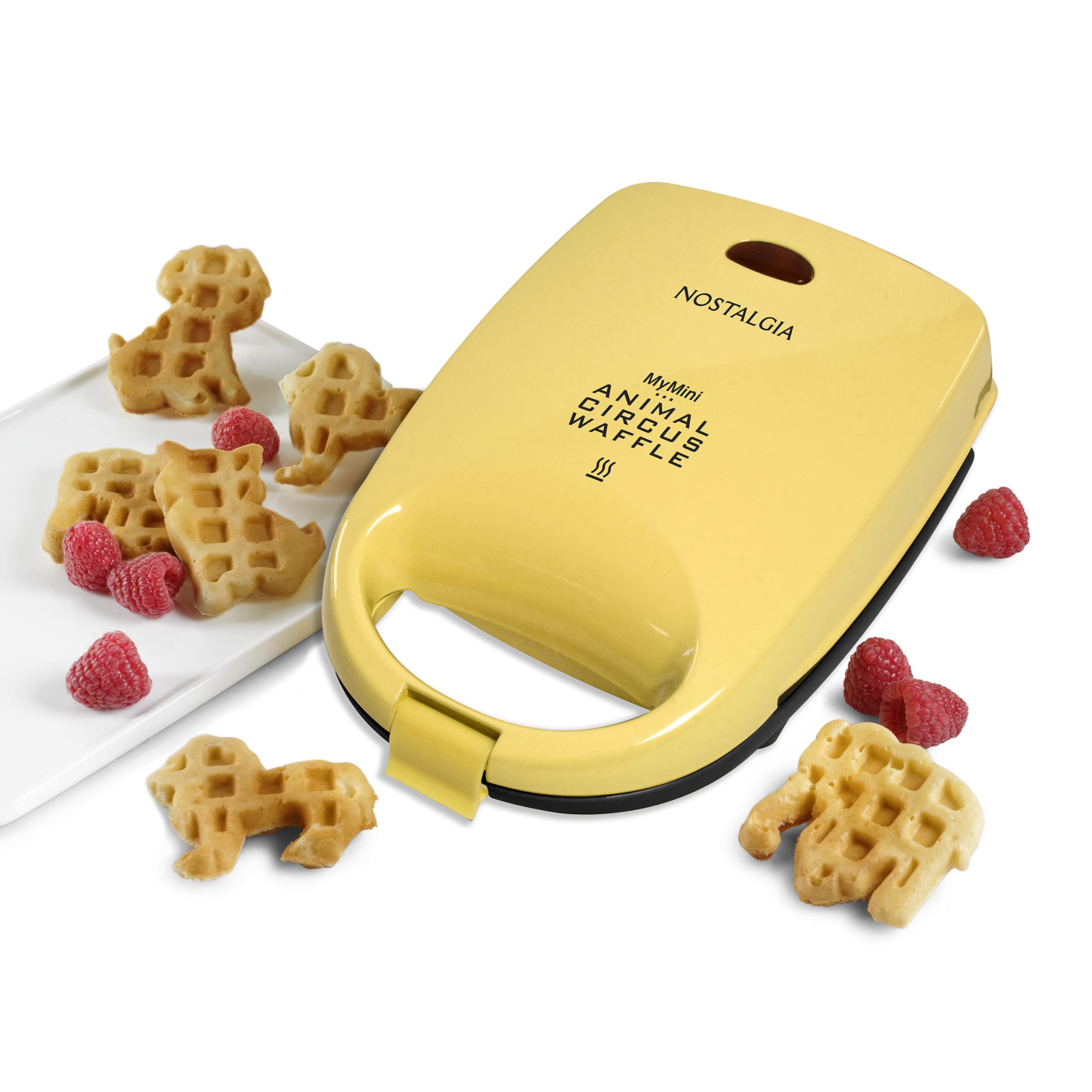 Nostalgia Mymini Cars And Trucks Shape Electric Waffle Maker, 5-Inch Non-Stick Griddle For Waffles, Hash Browns, Eggs, And More,